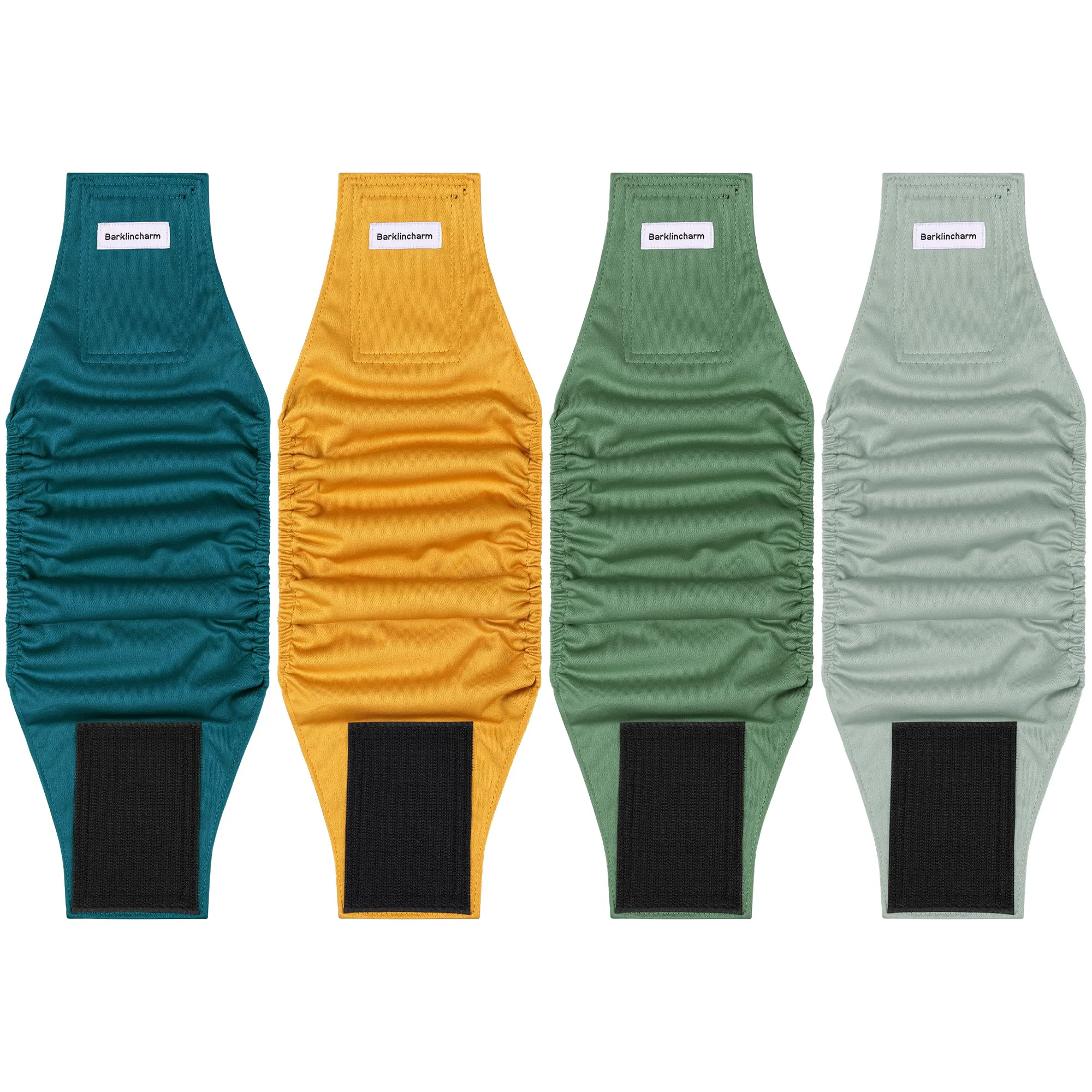 Green Barklincharm 4 Pack Male Dog Diapers Reusable Belly Bands Large Orange Gray Carefully Designed