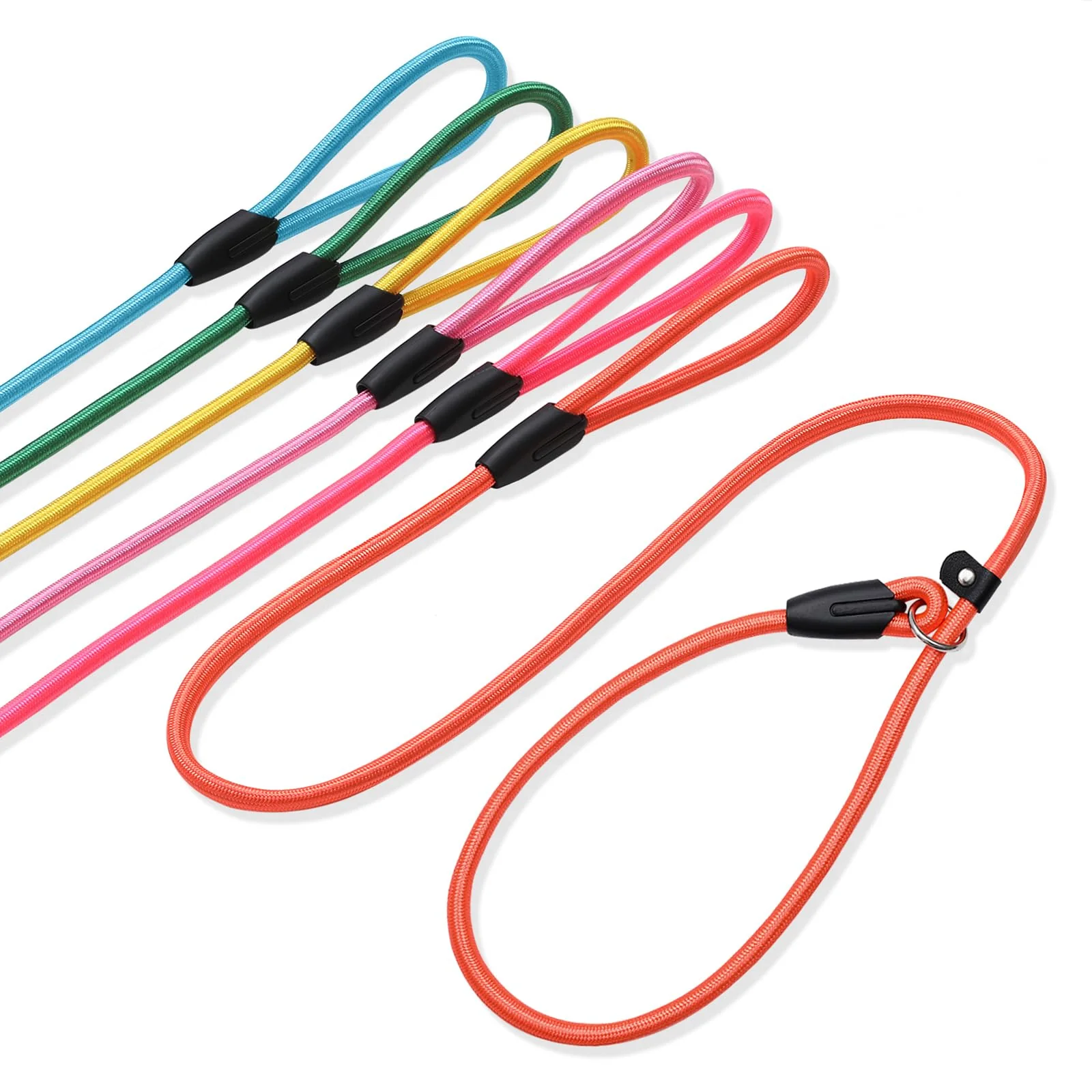 Refined FOVRLZSE 6-Piece No-Pull Dog Slip Leads - 4.6ft Pastel Hues Fashionable