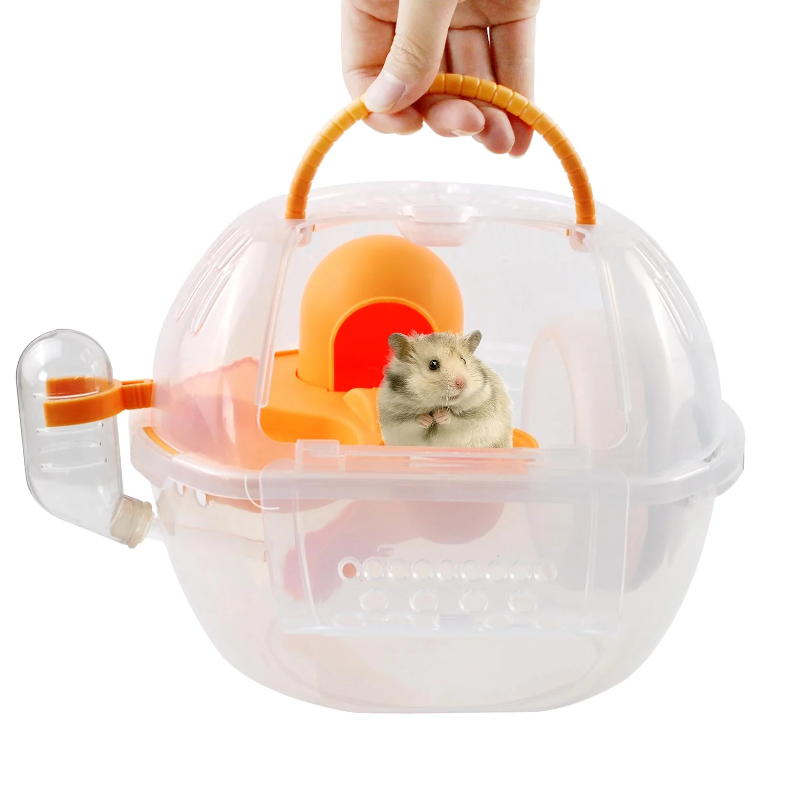 Sophisticated MUYG Hamster Travel Carrier Cage – Portable 4-in-1 with Wheel Water Bottle Hide Excellent