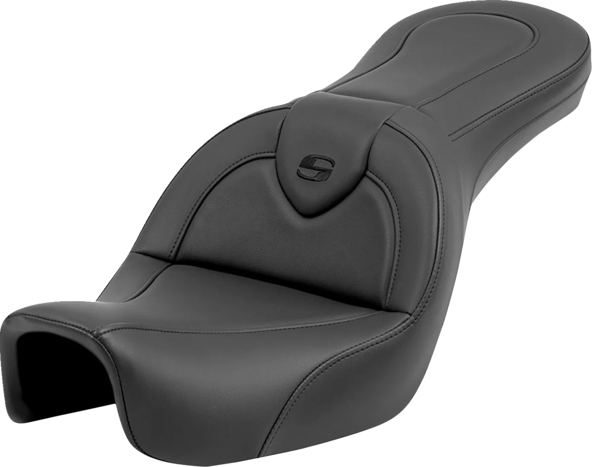 Authentic SADDLEMEN Roadsofa™ Seat - without Backrest - Black Black Stitching - FXD '06-'17 806-04-187 Optimized