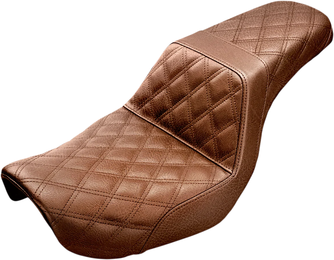 Convenient SADDLEMEN Step-Up Seat - Full Lattice Stitch - Brown - Dyna 804-04-175BR Fine Crafted