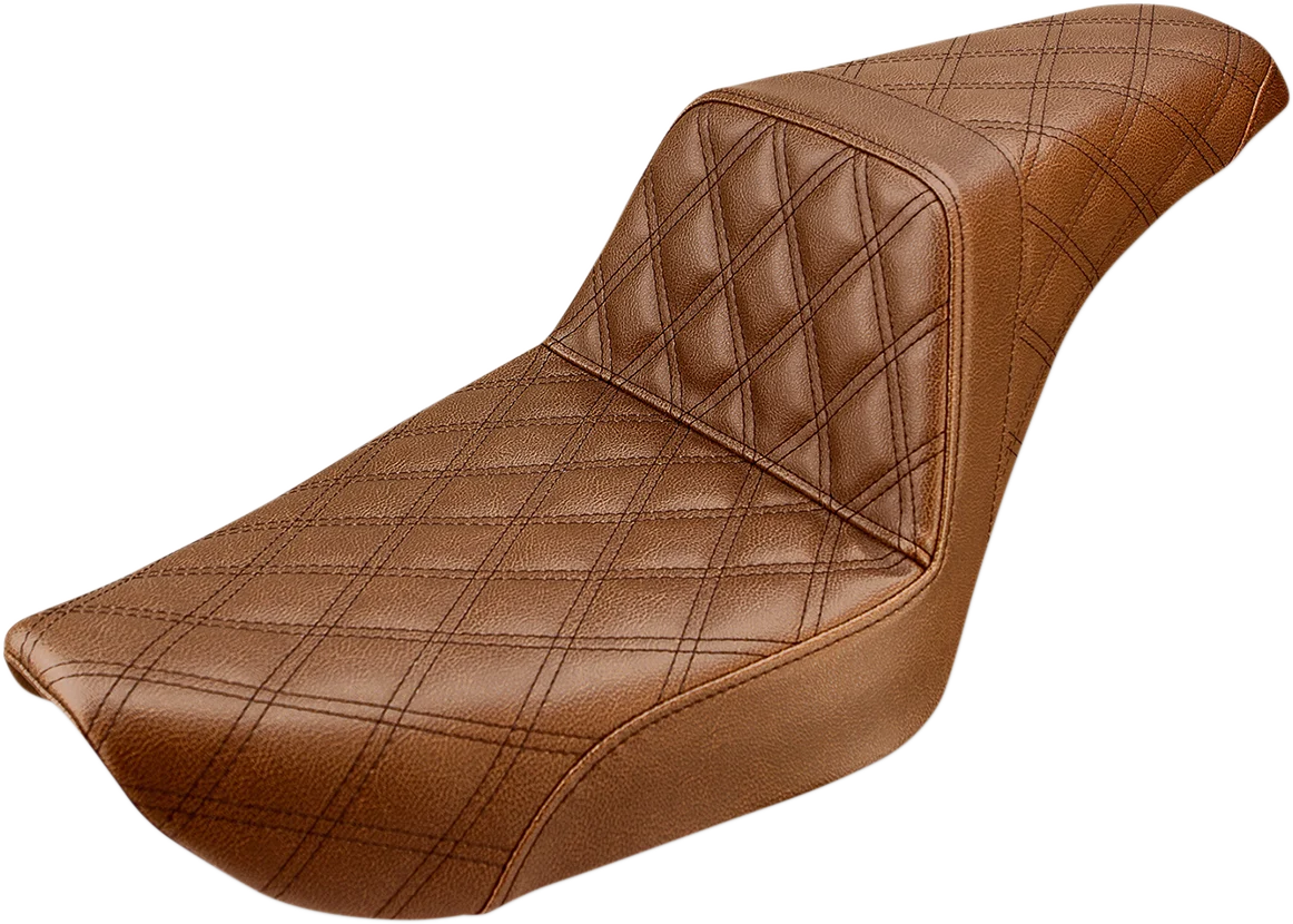 Carefully Designed SADDLEMEN Step-Up Seat - Full Lattice Stitch - Brown - Dyna 896-04-175BR Powerful