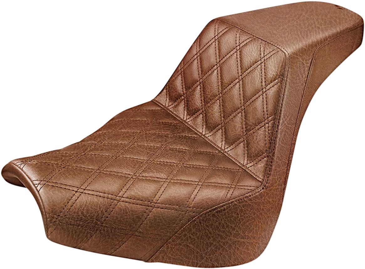 Easy-to-Use SADDLEMEN Step-Up Seat - Front Lattice Stitch - Brown - FXBR S '18-'20 818-31-172BR Pure