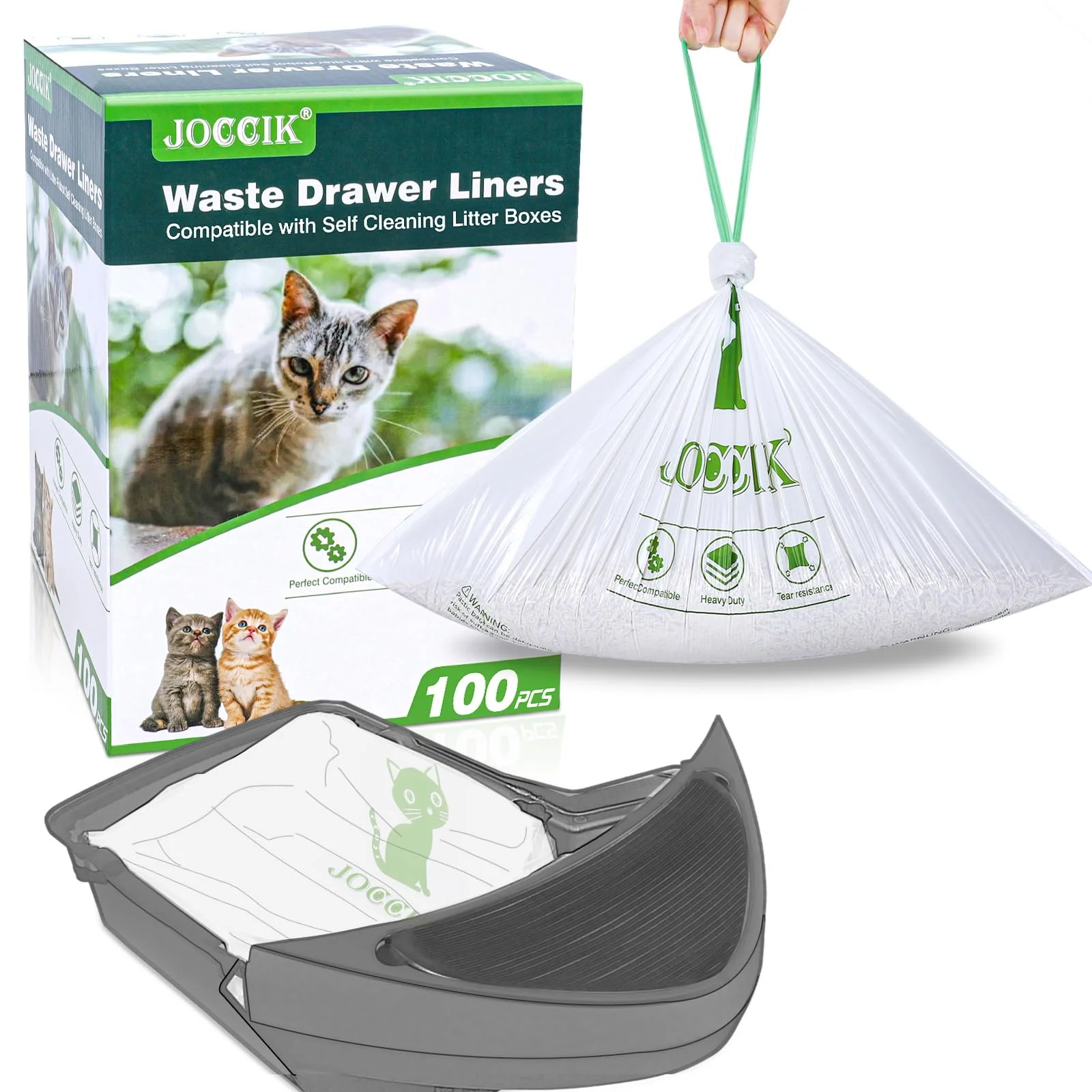Artisan LotuFlor Cat Litter Box Liners for Litter Robot 3 4 100 Heavy-Duty Waste Bags Innovative
