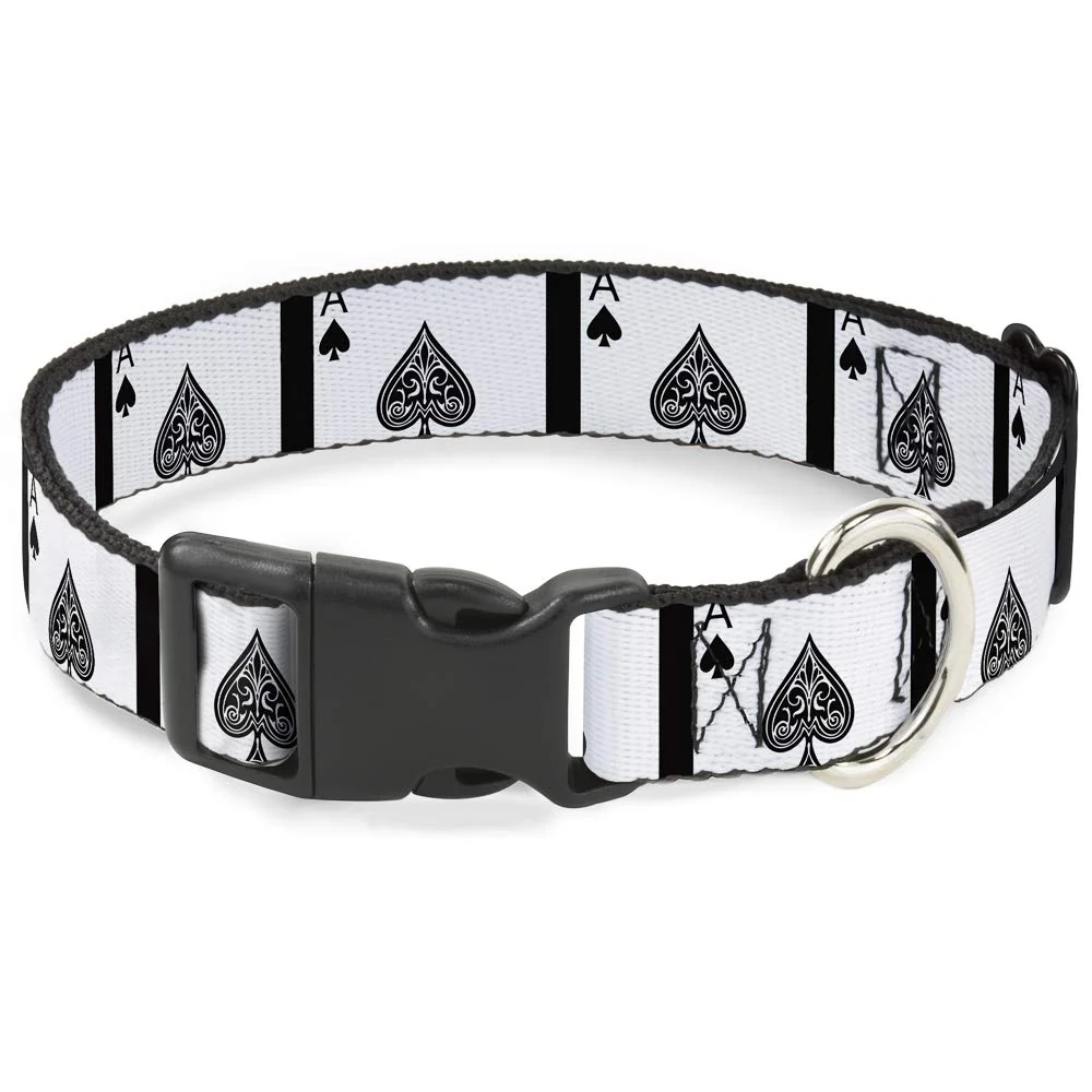 Proven Buckle-Down Ace of Spades Plastic Clip Collar - 1 2 Inch Wide Fits 8-12 Inch Neck Medium Superior
