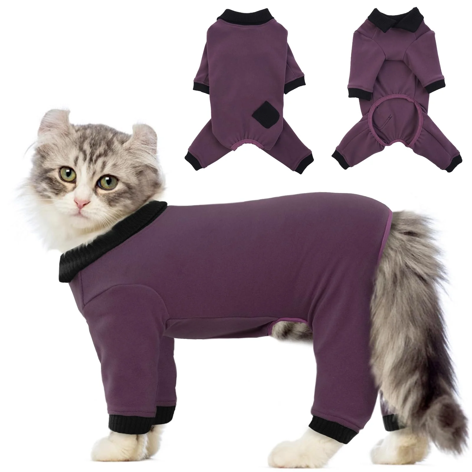 Powerful QBLEEV Cat Pajamas Onesie for Cats - Post-Surgery Recovery Bodysuit Hair Control Minimalist