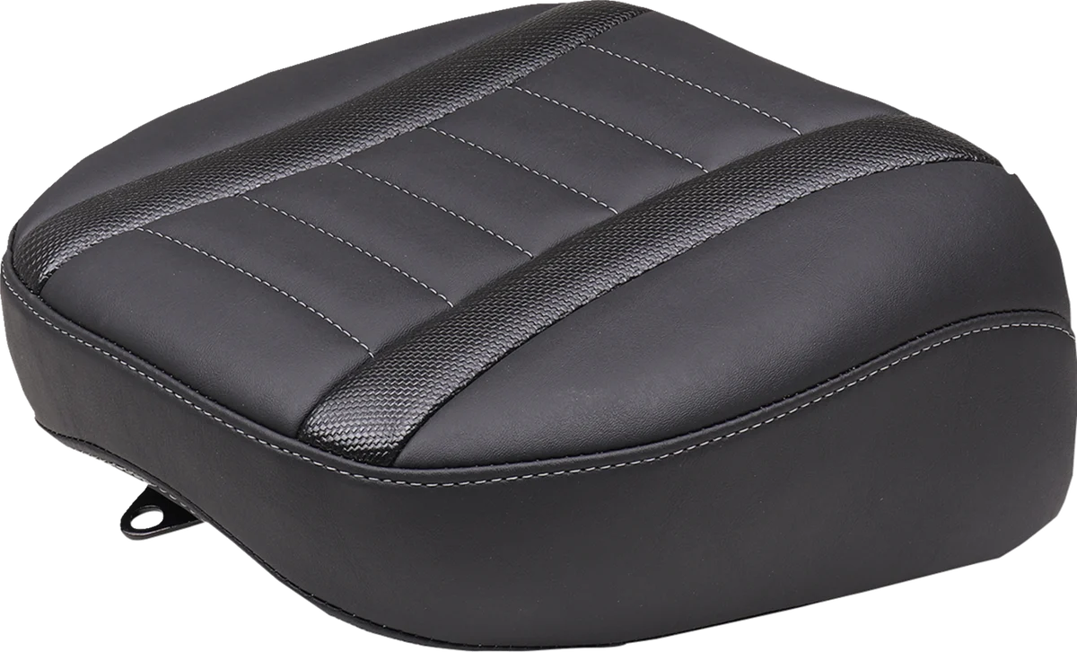 Functional MUSTANG Deluxe Touring Passenger Seat - Gun Metal Stitch - Carbon Fiber Inlay - FLH FLT '23-'24 88402GM Exclusive