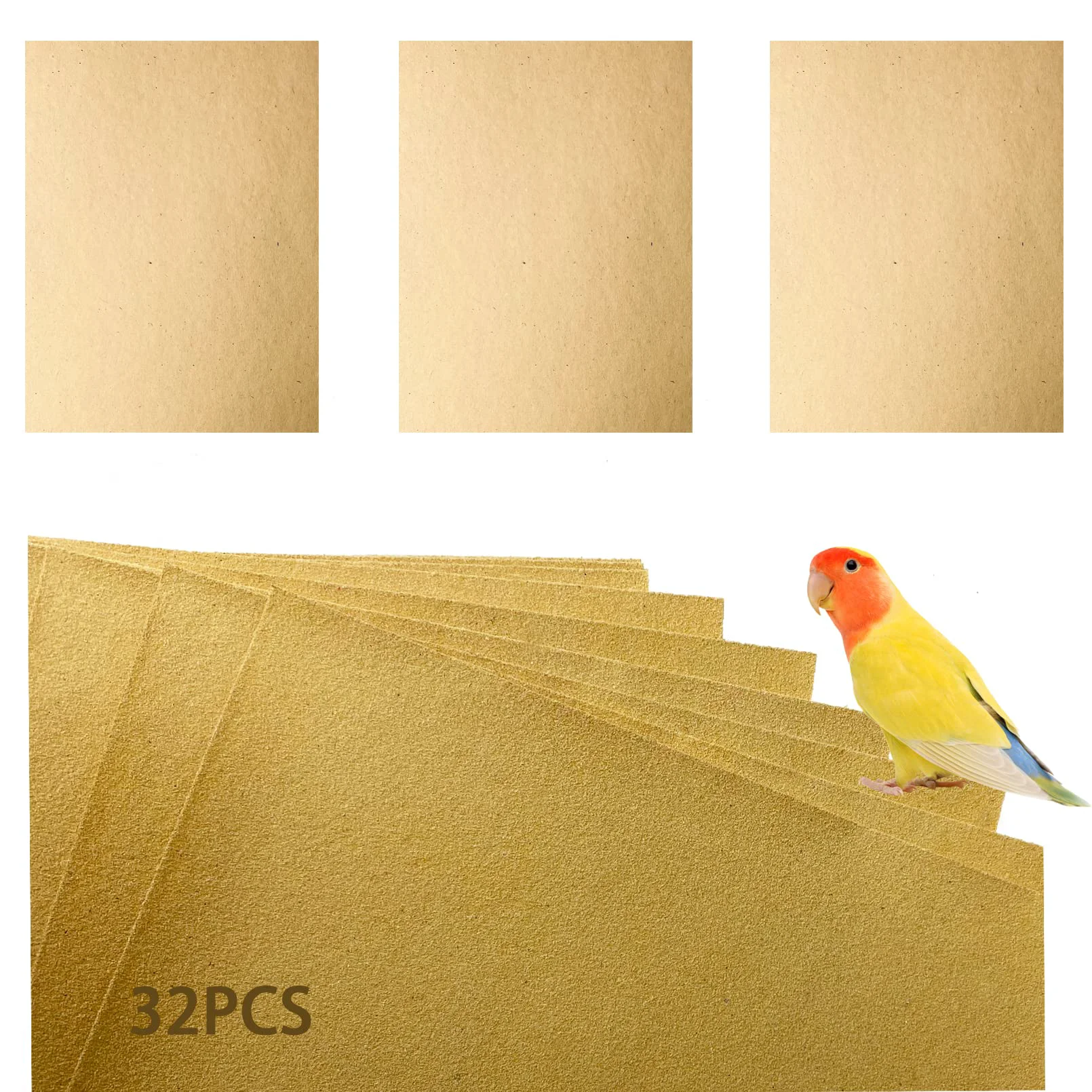 Specialty Hamiledyi Bird Gravel Paper Liner 17x11 in – Sea Sand Cage Mat for Parrots Budgies Durable