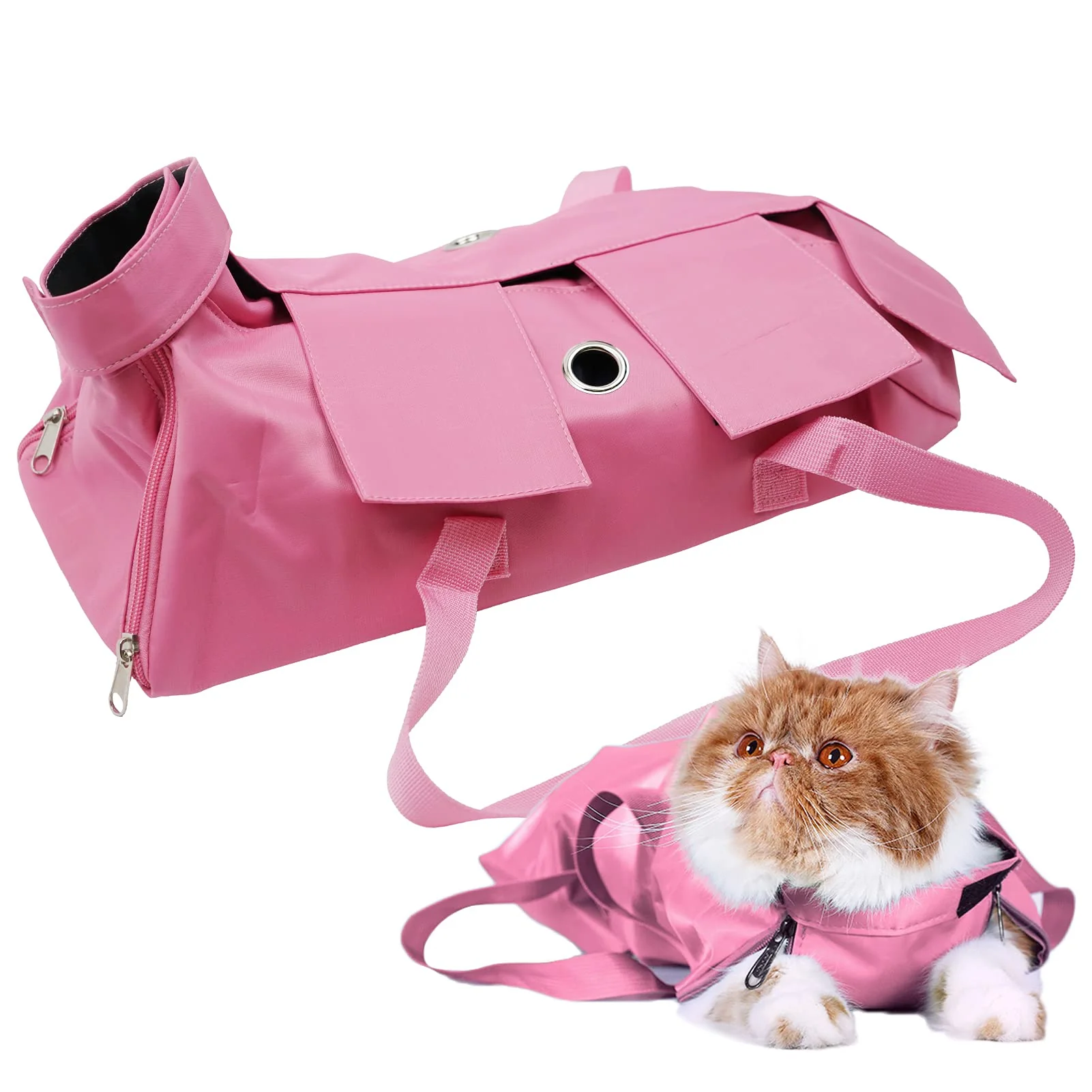 Elite Kukaster Pet Cat Restraint Bag for Nail Clipping Grooming – Pink-L Safe