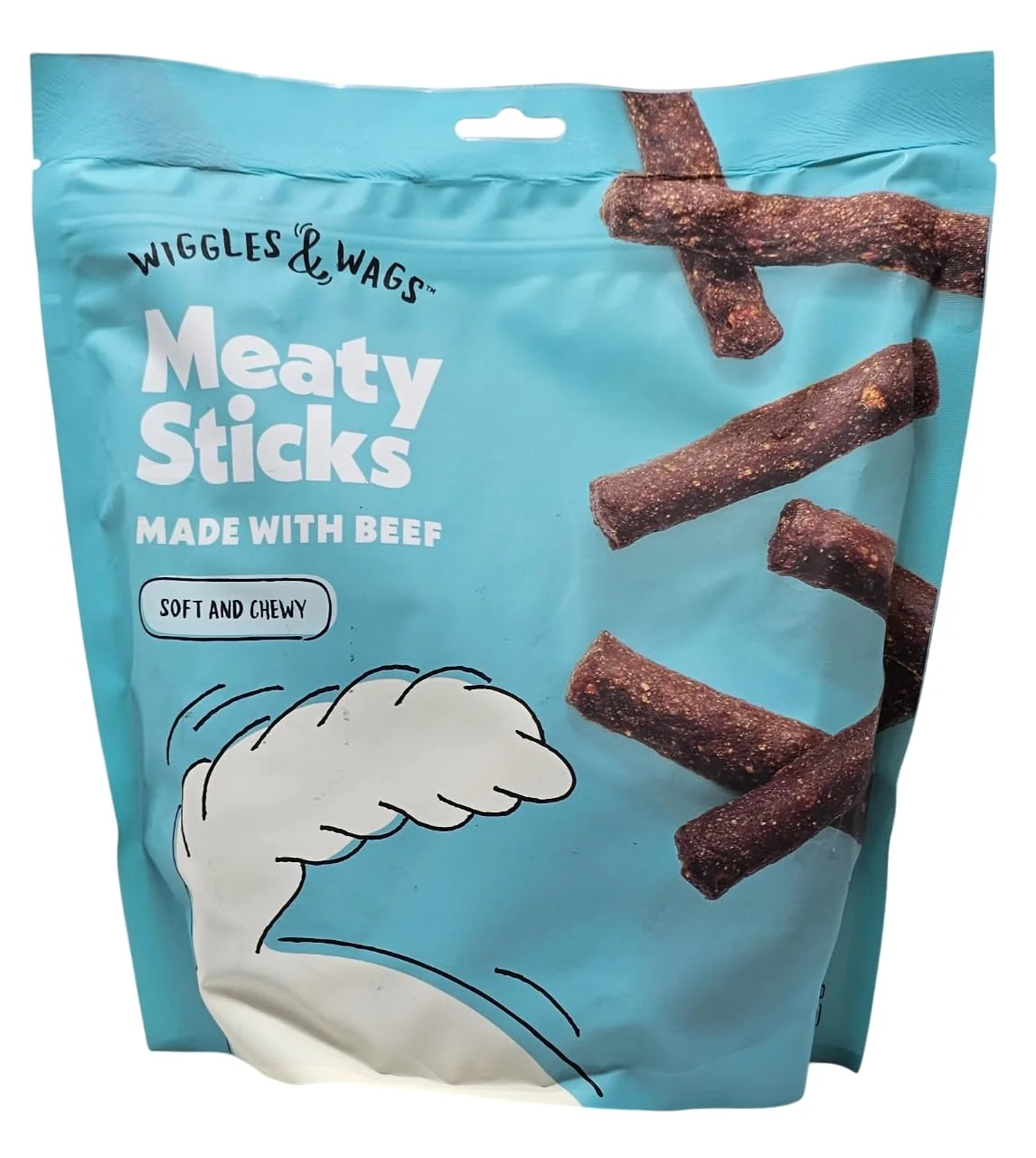Original Wiggles Wags Beef Meaty Sticks Dog Treats 1 lb Resealable Bag Sustainable