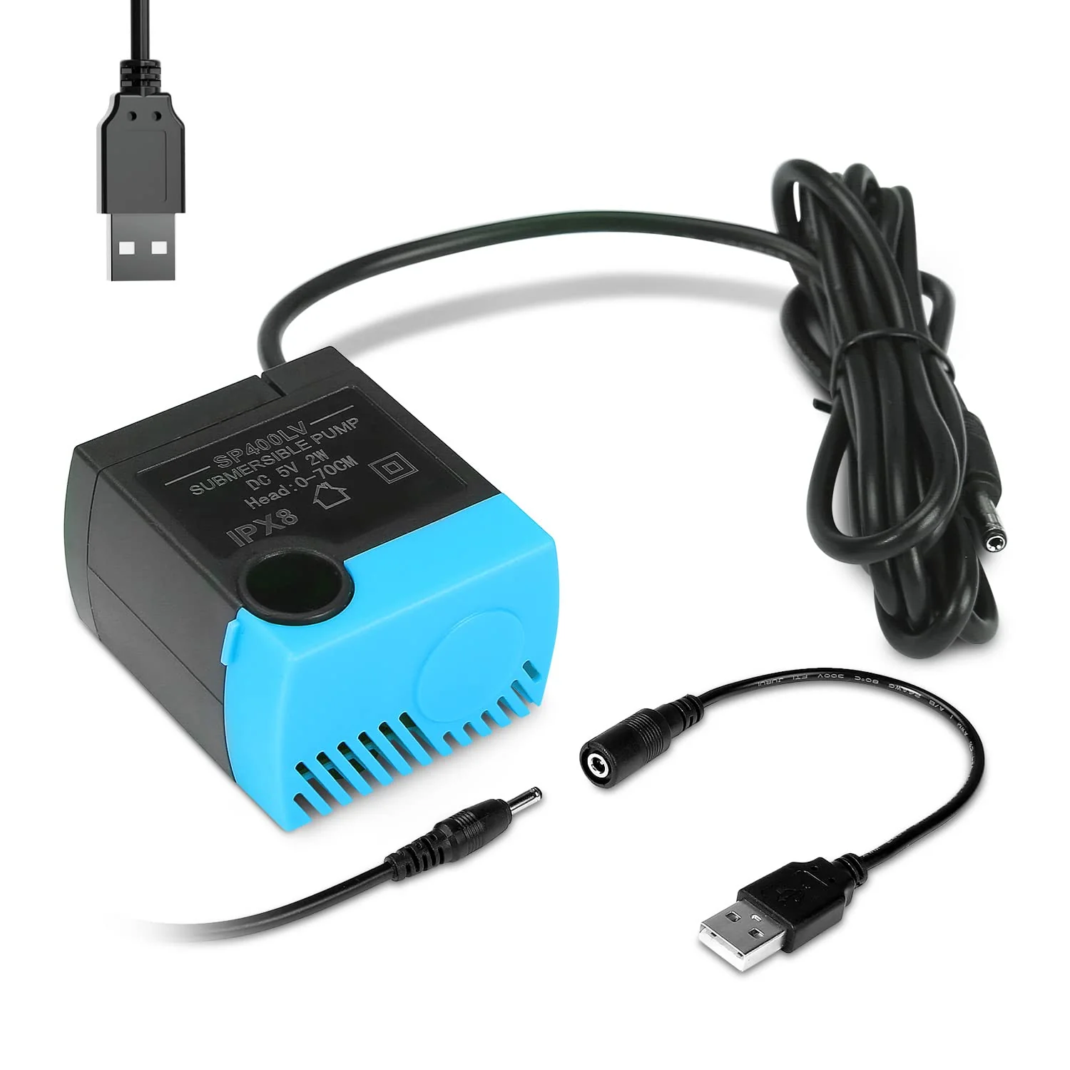 Eco-Friendly SANKLEV SP-400LV Cat Fountain Pump – USB for Ceramic Butterfly Seaside Multi-Tier Fountains No AC Adapter Functional