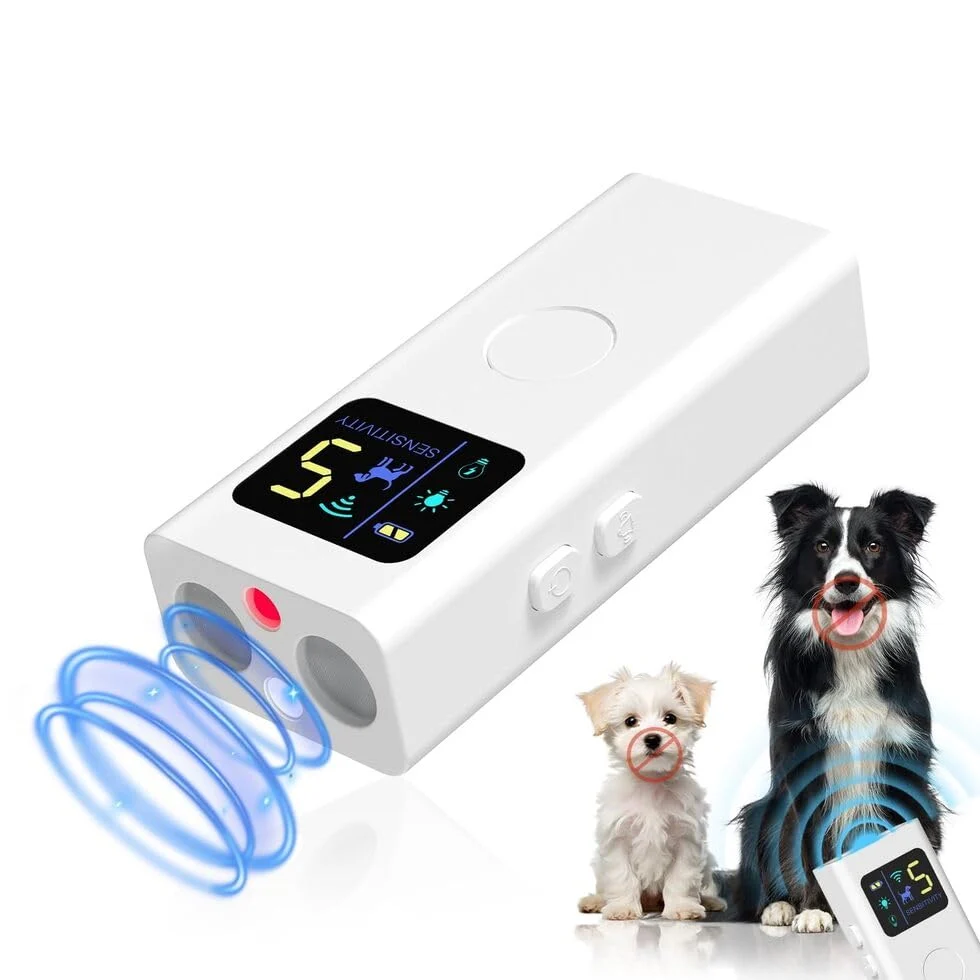 Safe ABRKDOG Anti Barking Device — Ultrasonic Deterrent 30 Ft Range 3 Modes LED Light Effective