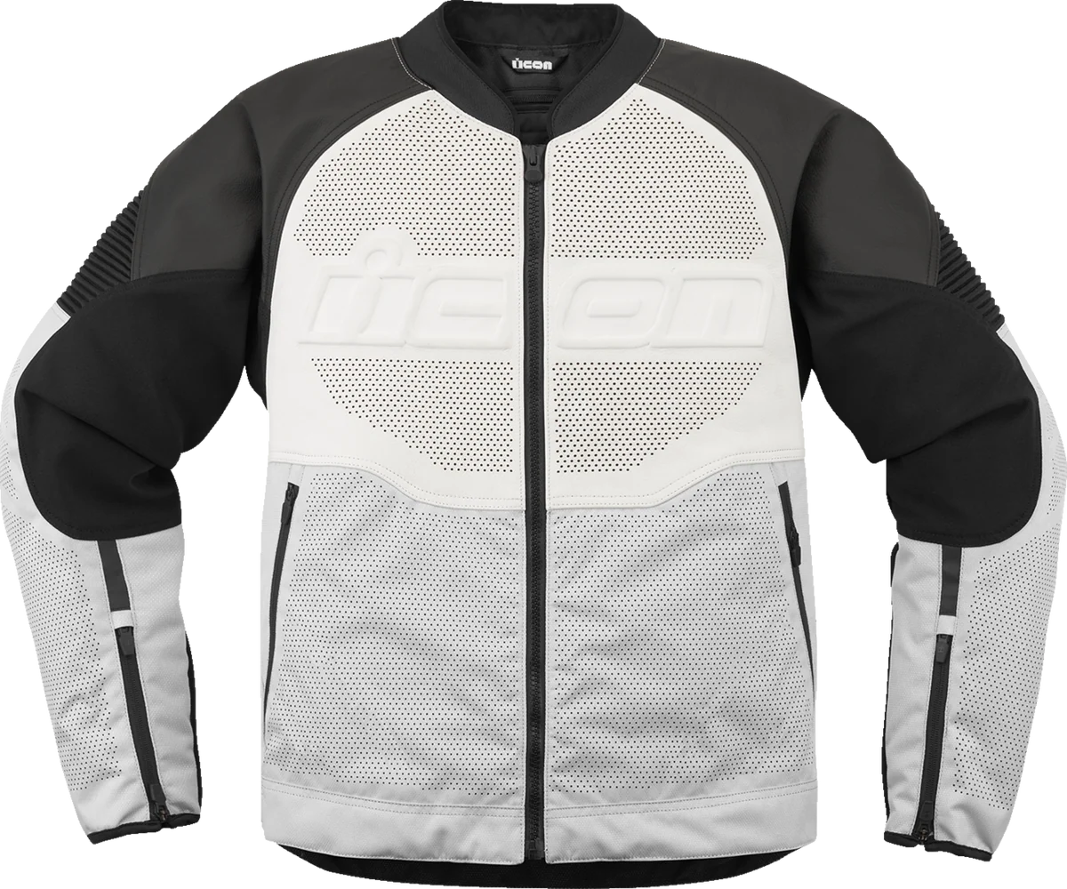 Clean ICON Overlord3 Leather Jacket - White - Medium 2810-4119 High-Quality