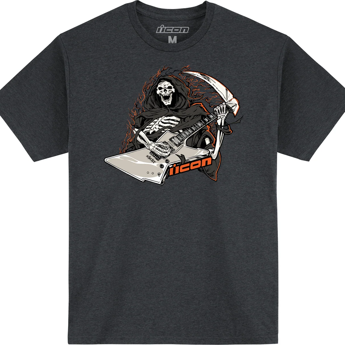 Comfortable ICON Grim Shredder T-Shirt - Heather Charcoal - Large 3030-24351 Premium