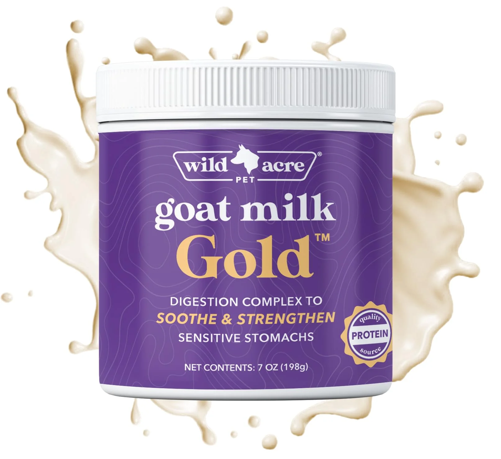 Specialty Wild Acre Goat Milk Powder for Dogs - Complete Protein Goat Milk with Nutritional Yeast Gentle Probiotic Prebiotic for Dogs Puppies Cats - 7oz Organic