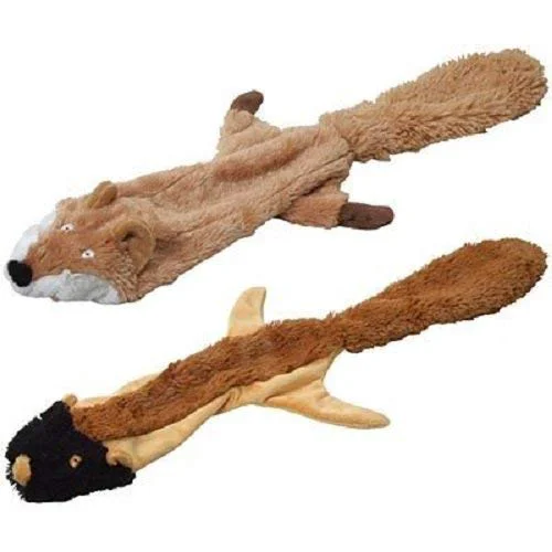 Premium JeffersPet Pack of 2 Chipmunk Fox Thinnies — No Stuffing No Squeakers Solid