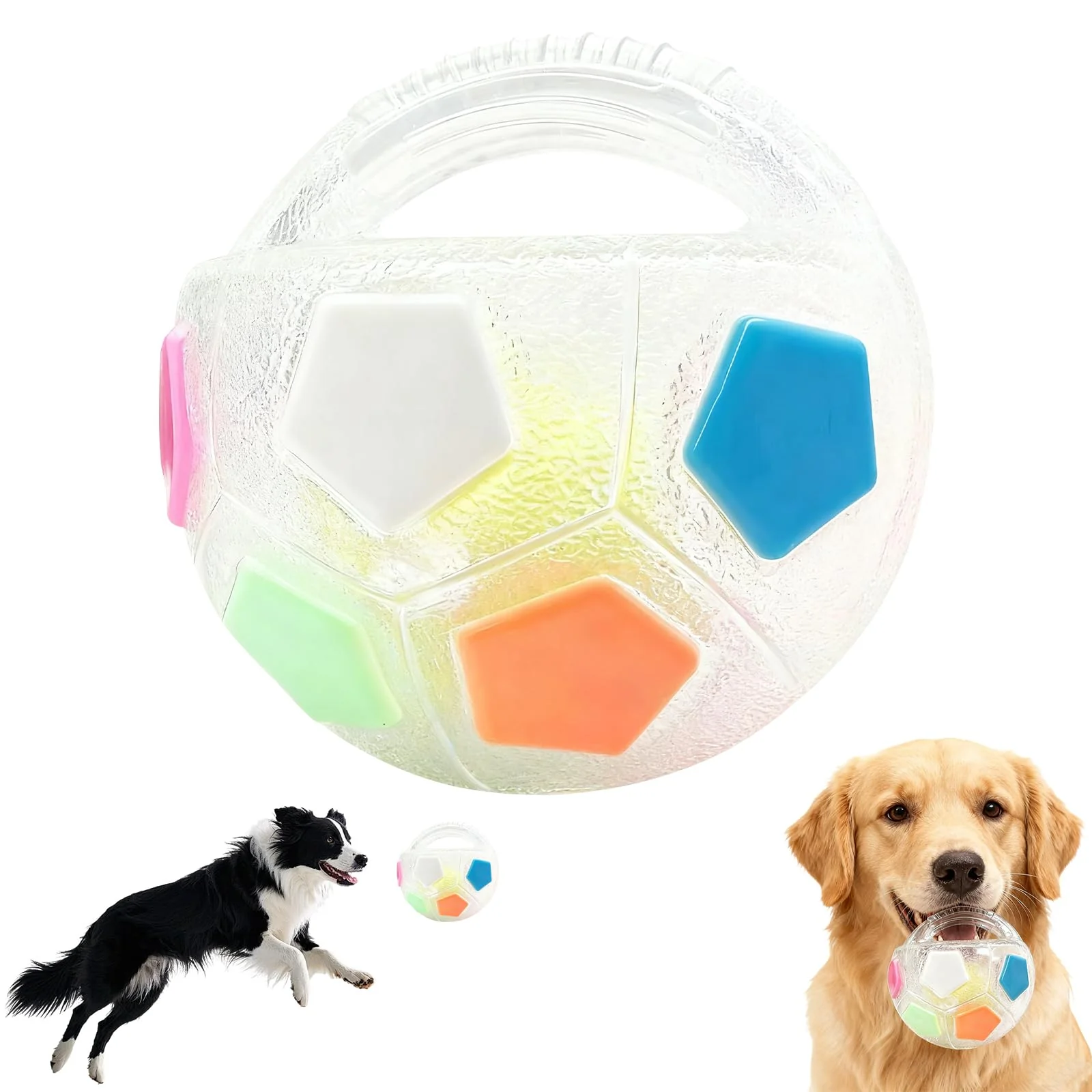 Comfortable Eltolent Mellow Dog Calming Ball with Handle – Floating Squeaky Toy for Water Play Training Outdoor Fun Excellent