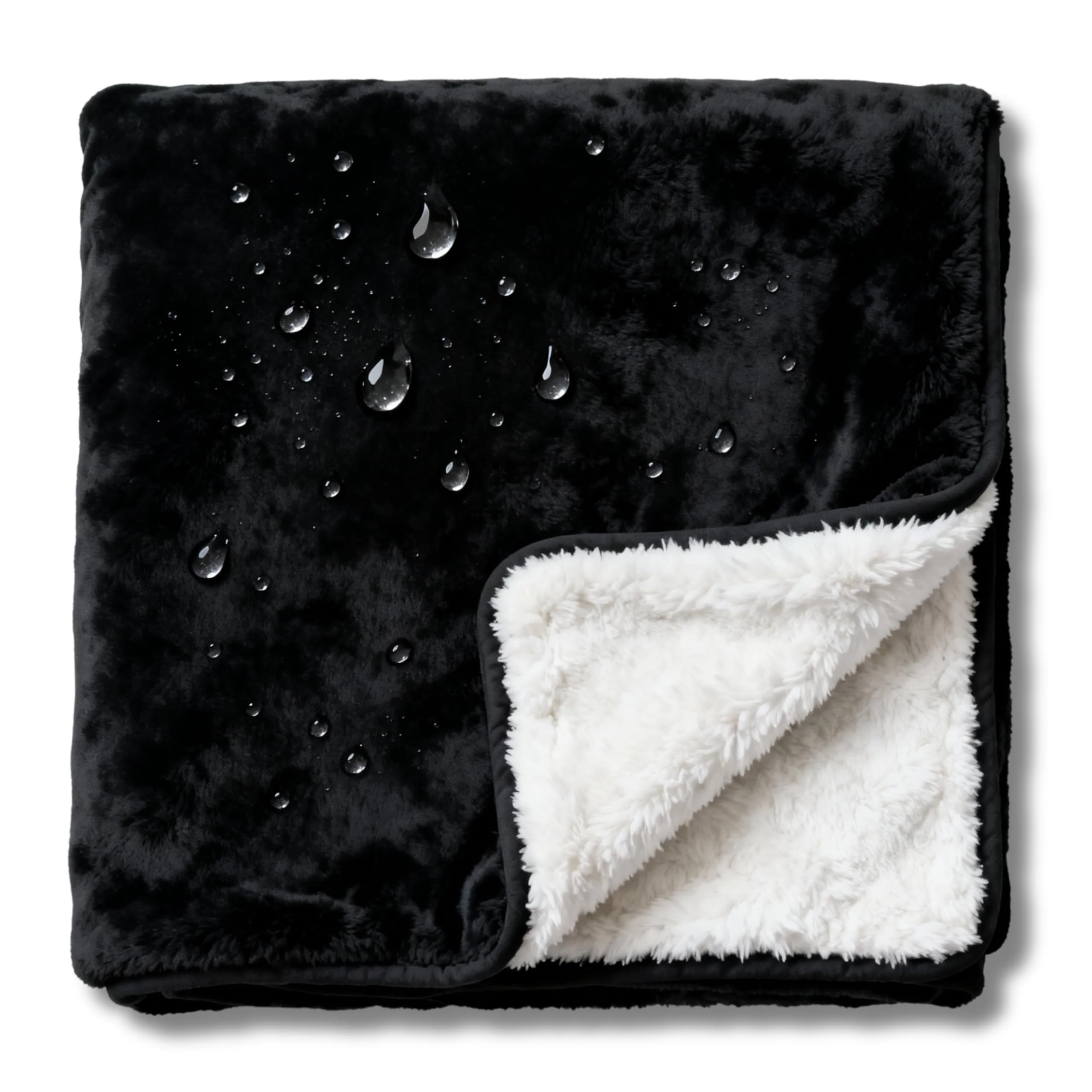 Excellent CREW FLX Waterproof Blanket for Bed 40x60 Black – Leakproof TPU Reversible Sherpa Modern