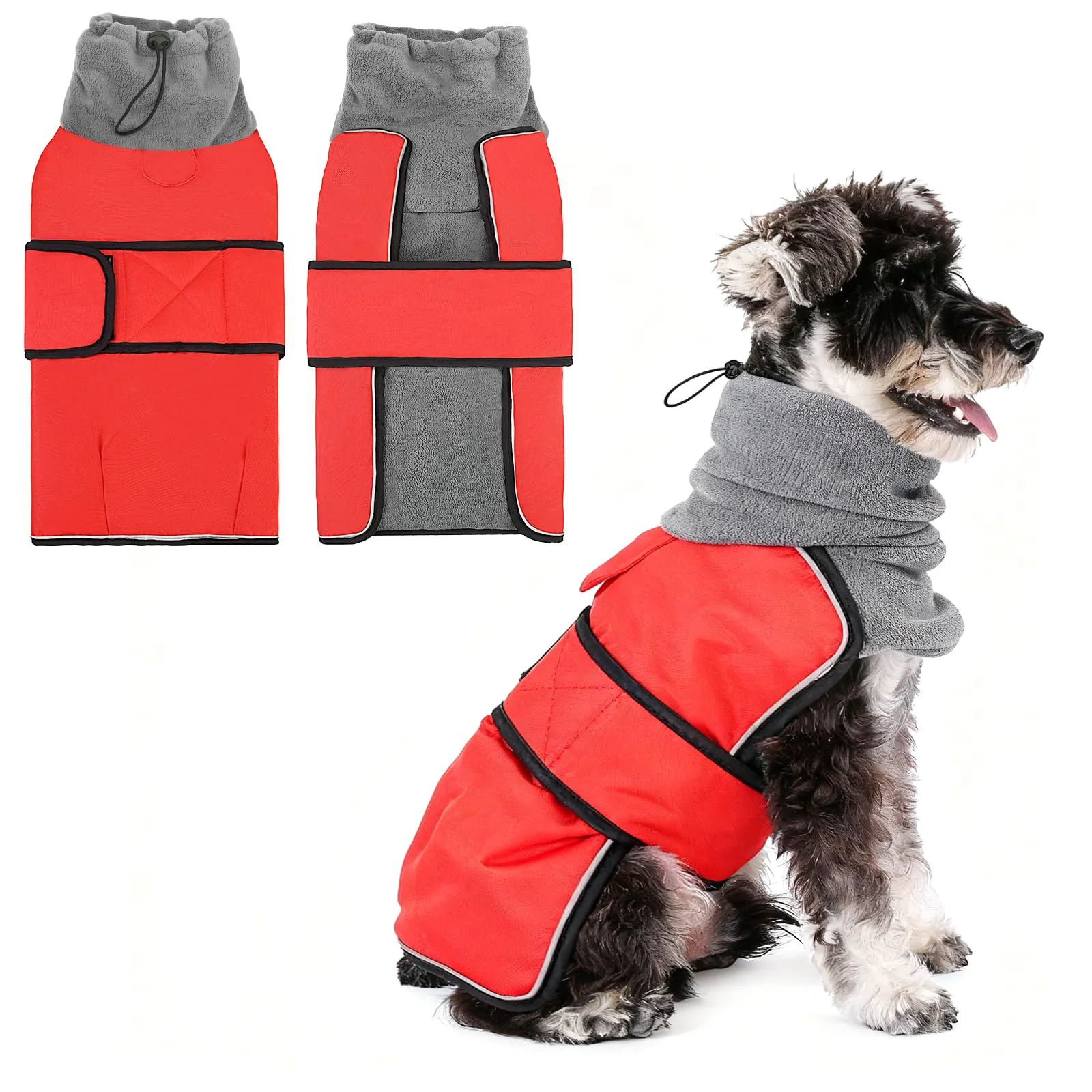 User-Friendly KOOLTAIL Dog Winter Coat Size M - Waterproof Windproof Fleece-L lined Red Safe