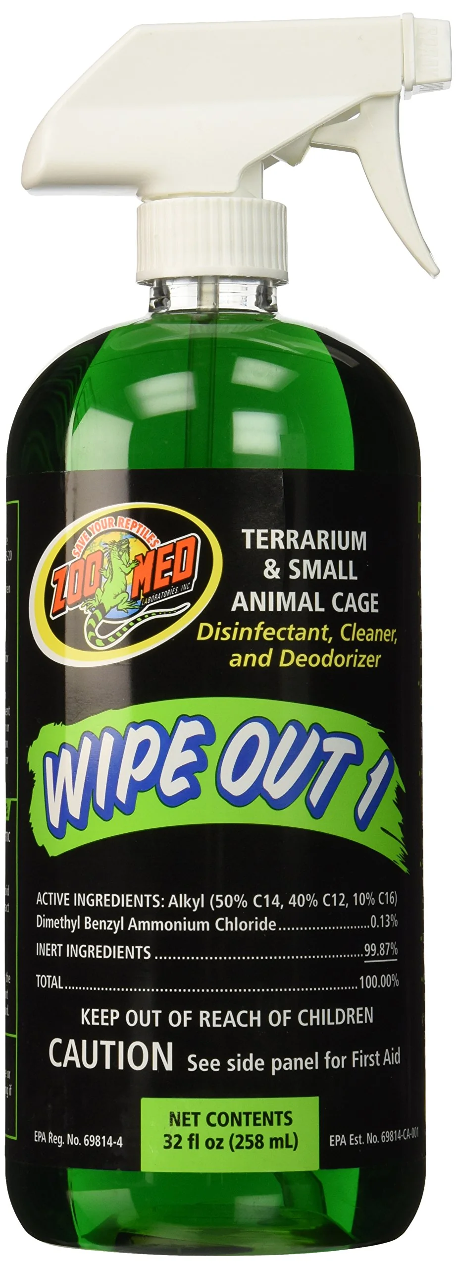 Contemporary Zoo Med Wipe Out 1 Disinfectant - 32 oz Terrarium Cleaner Deodorizer Durable