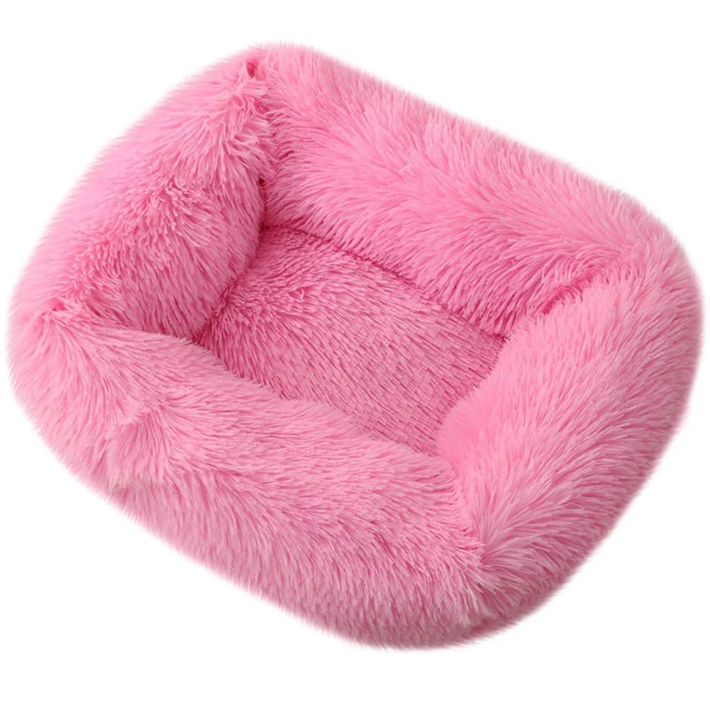 Verified La La Pet Donut Bed Cozy Cave – Self-Warming Plush Pet Bed for Cats Small to Medium Dogs Pink S Traditional