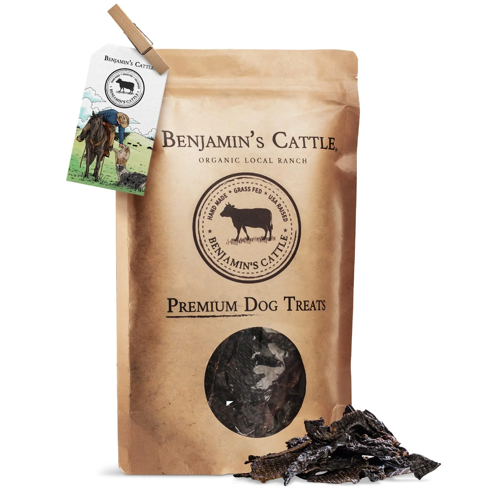 Fashionable Benjamin's Cattle Organic Beef Liver Dog Treats – Single-Ingredient Grass-Fed Finished Handmade in USA 5oz Crafted