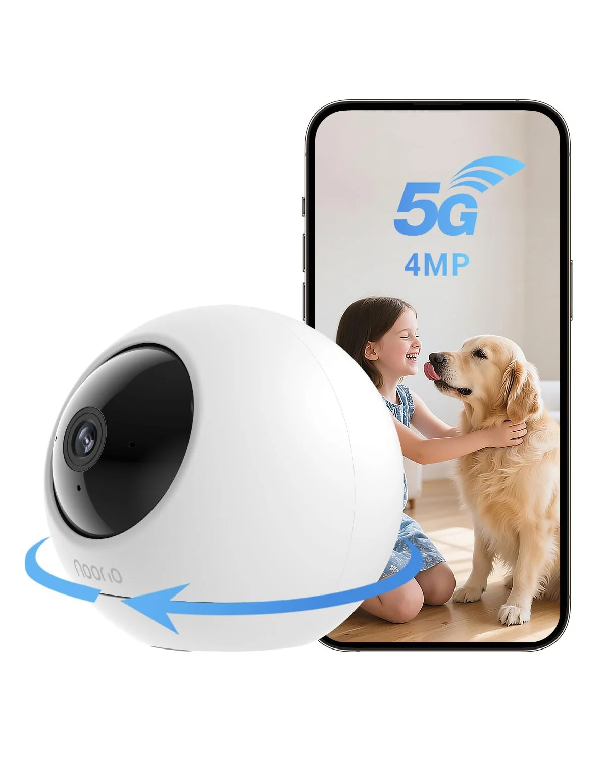 Exceptional Noorio T110 2K Indoor Camera - 360° Pan Tilt 5GHz WiFi Alexa Contemporary