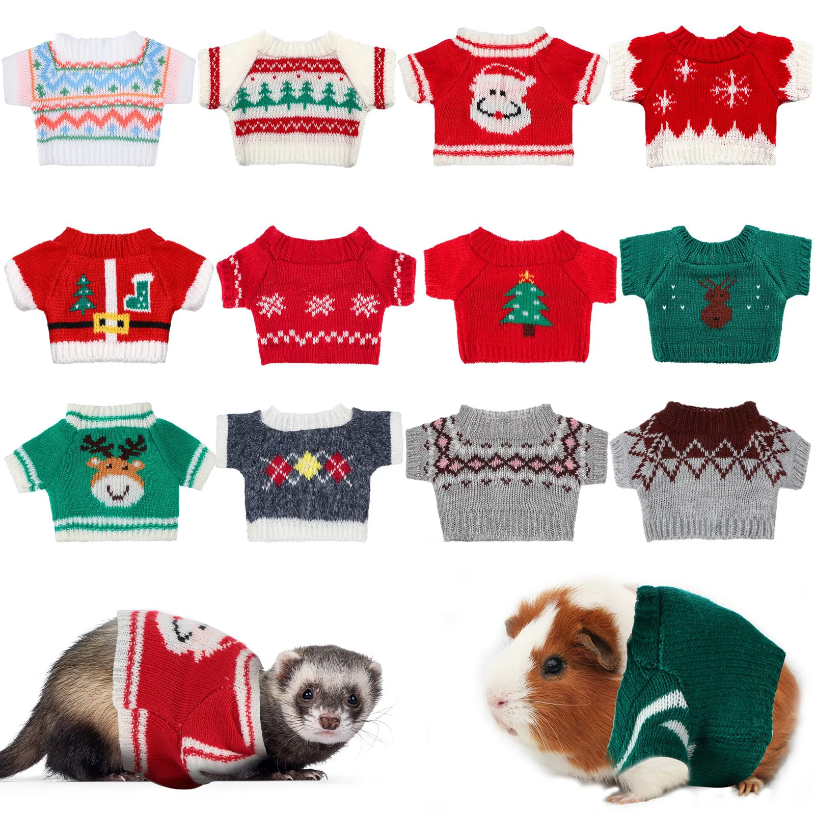 Elite Mixweer 12 Pcs Christmas Small Animal Sweaters Warm Winter Gear Consistent