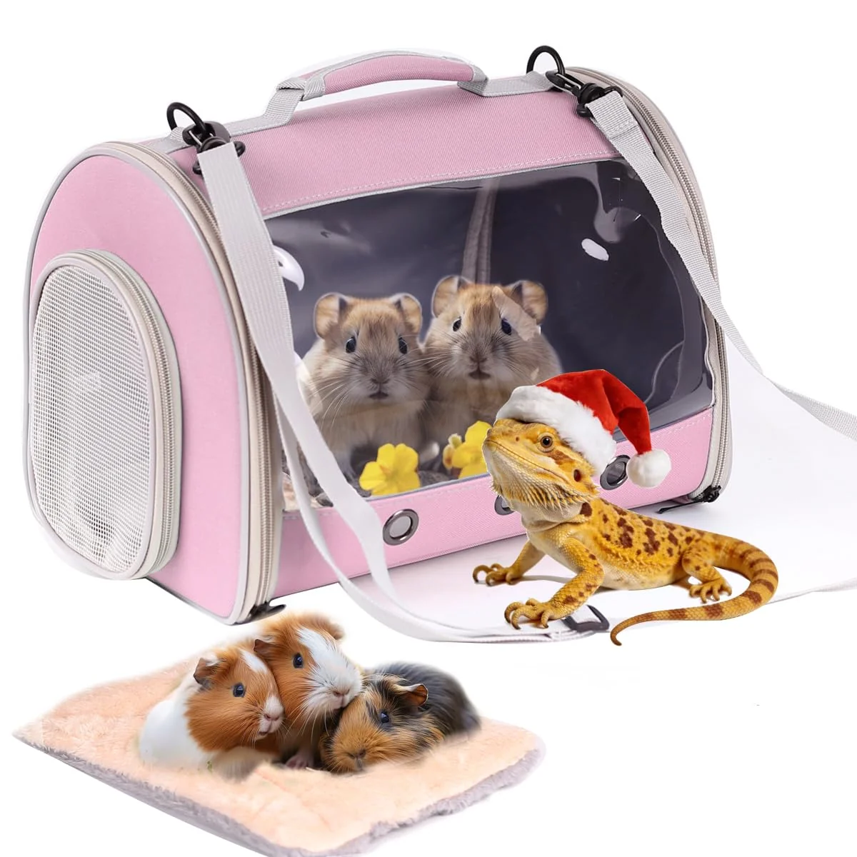 Relaxed WEVONIGU Lizard Travel Carrier Backpack with Bubble Window for Small Pets Environmentally Friendly