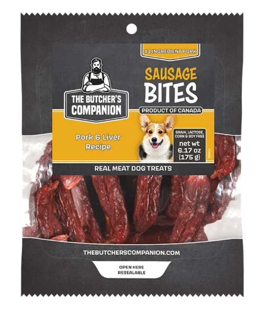 Specialty The Butcher's Companion Pork Liver Sausage Bites Dog Treats – 6.17 oz Meat Elegant