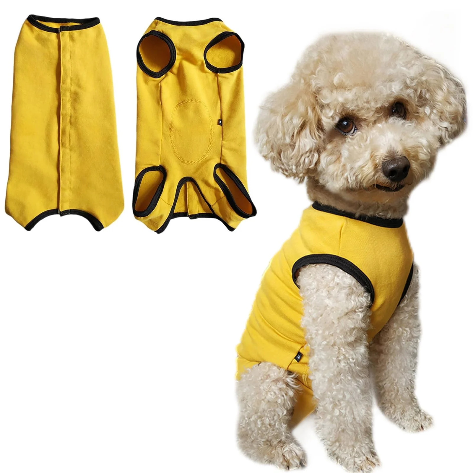 Authentic Paipeper Dog Recovery Suit - Post-Surgery Shirt for Small to XL Dogs Yellow Smooth