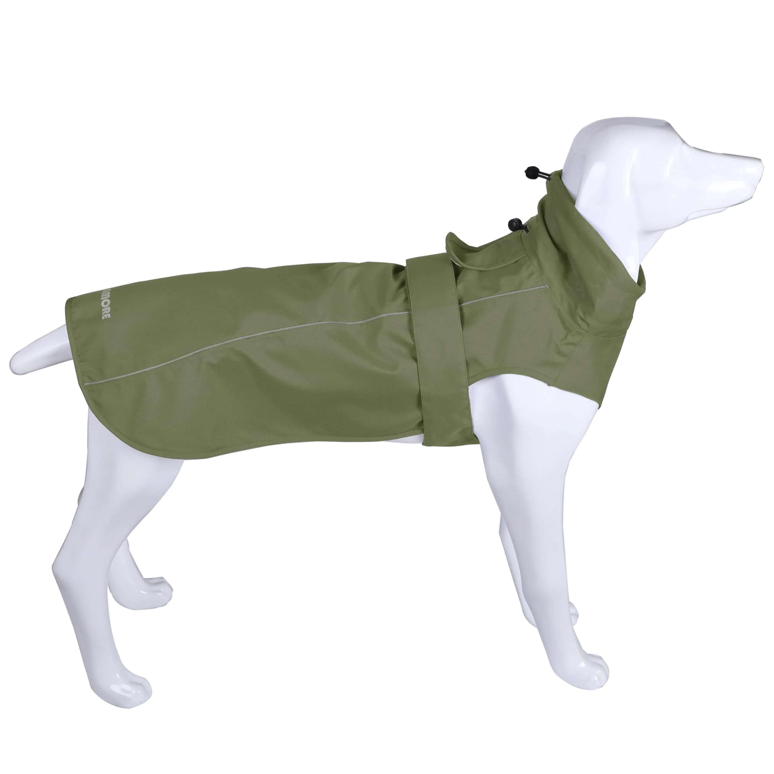 Responsible MAMORE Adjustable Waterproof Dog Raincoat - X-Large Army Green Reflective Lightweight Rain Jacket Smart