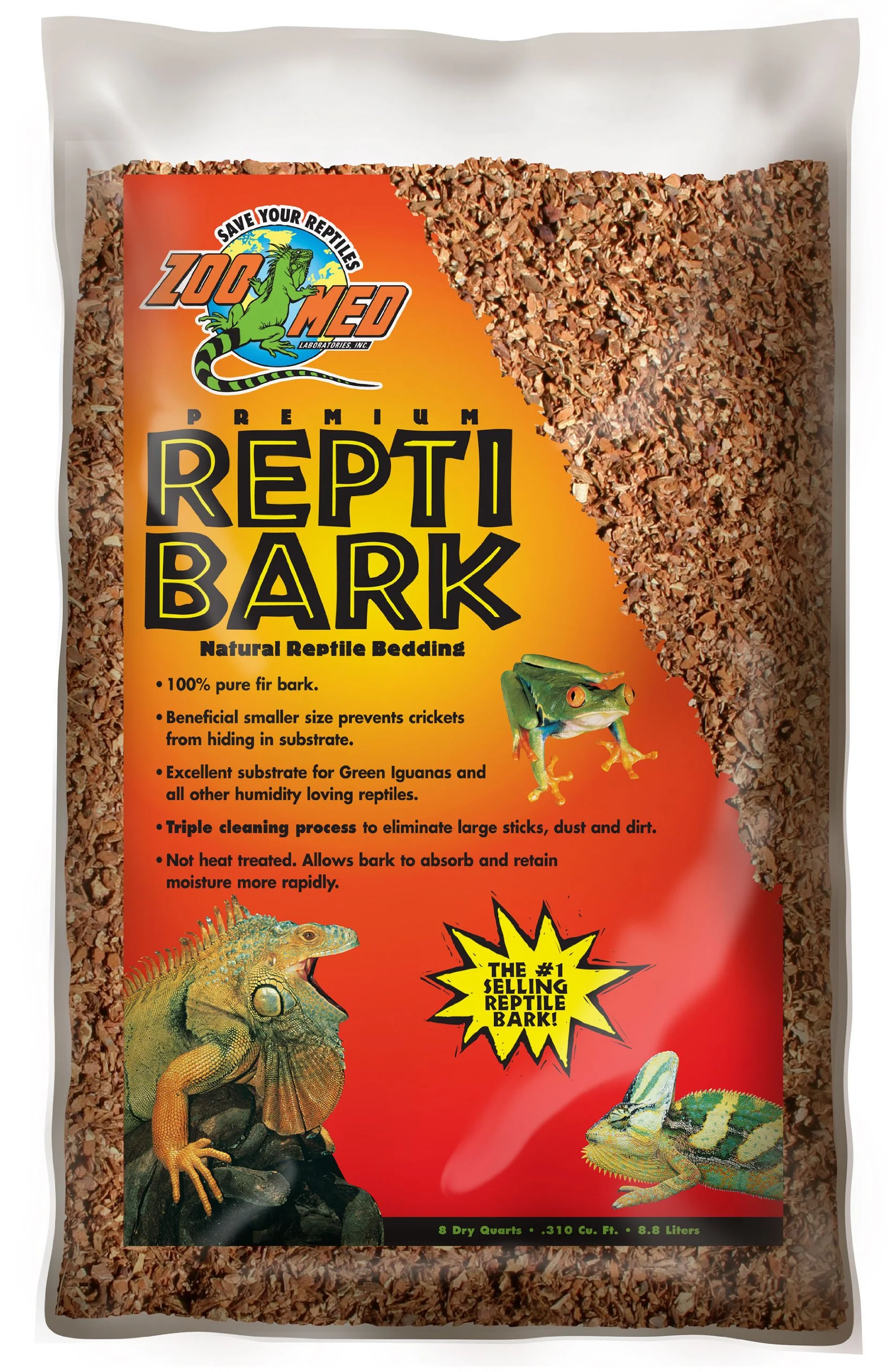 Traditional Zoo Med Reptile Bark Fir Bedding 8 Quarts – Natural Humidity Substrate Dependable