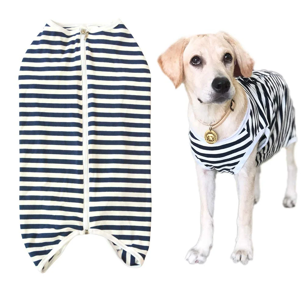 Effective Kukaster Pet Dog Recovery Suit – Post-Surgery Shirt E-Collar Navy-White 4XL Contemporary