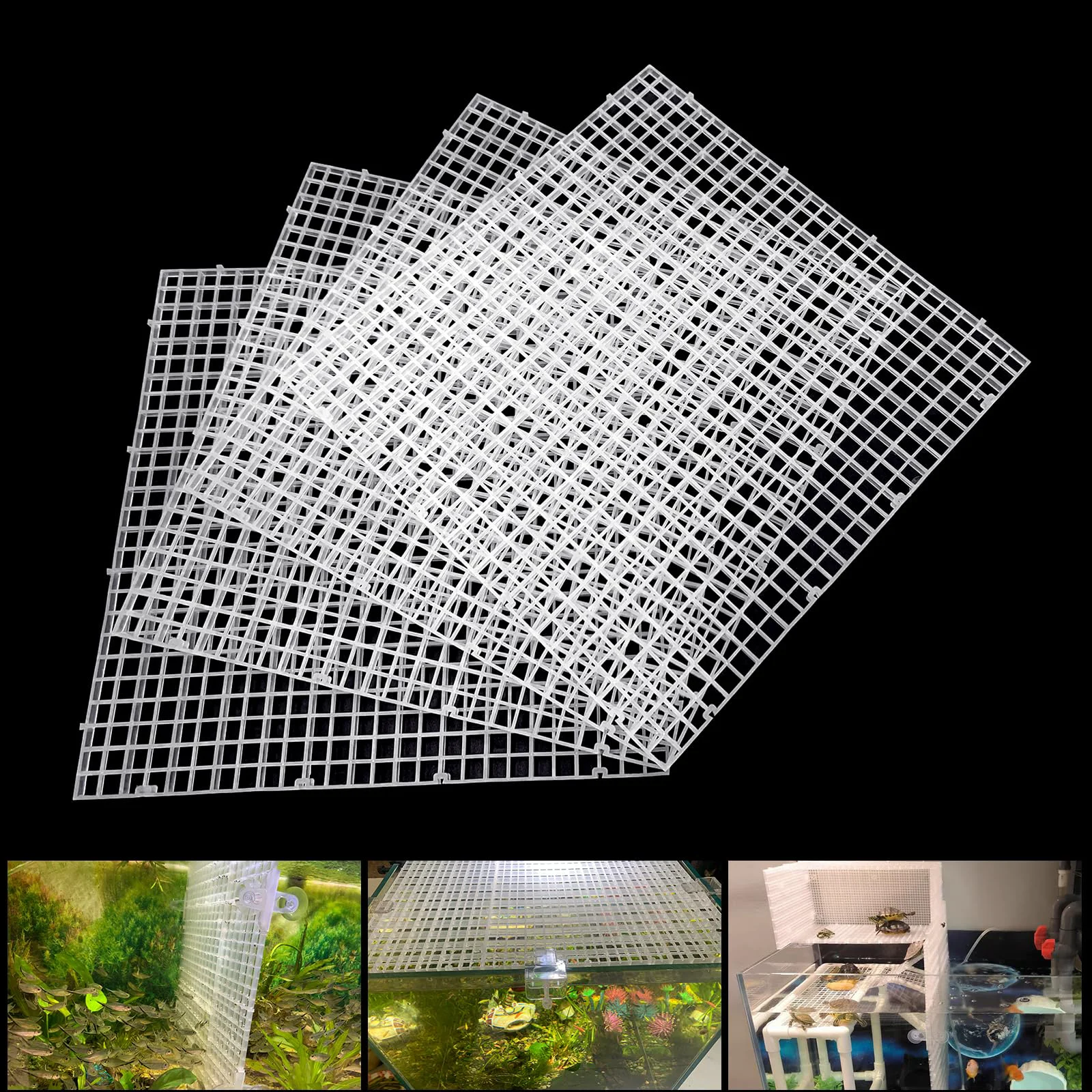 Fashionable Weramics Adjustable Aquarium Divider Grid – 4 White Egg Crate Panels 11.8 x 5.9 in 0.35 in Holes Luxury