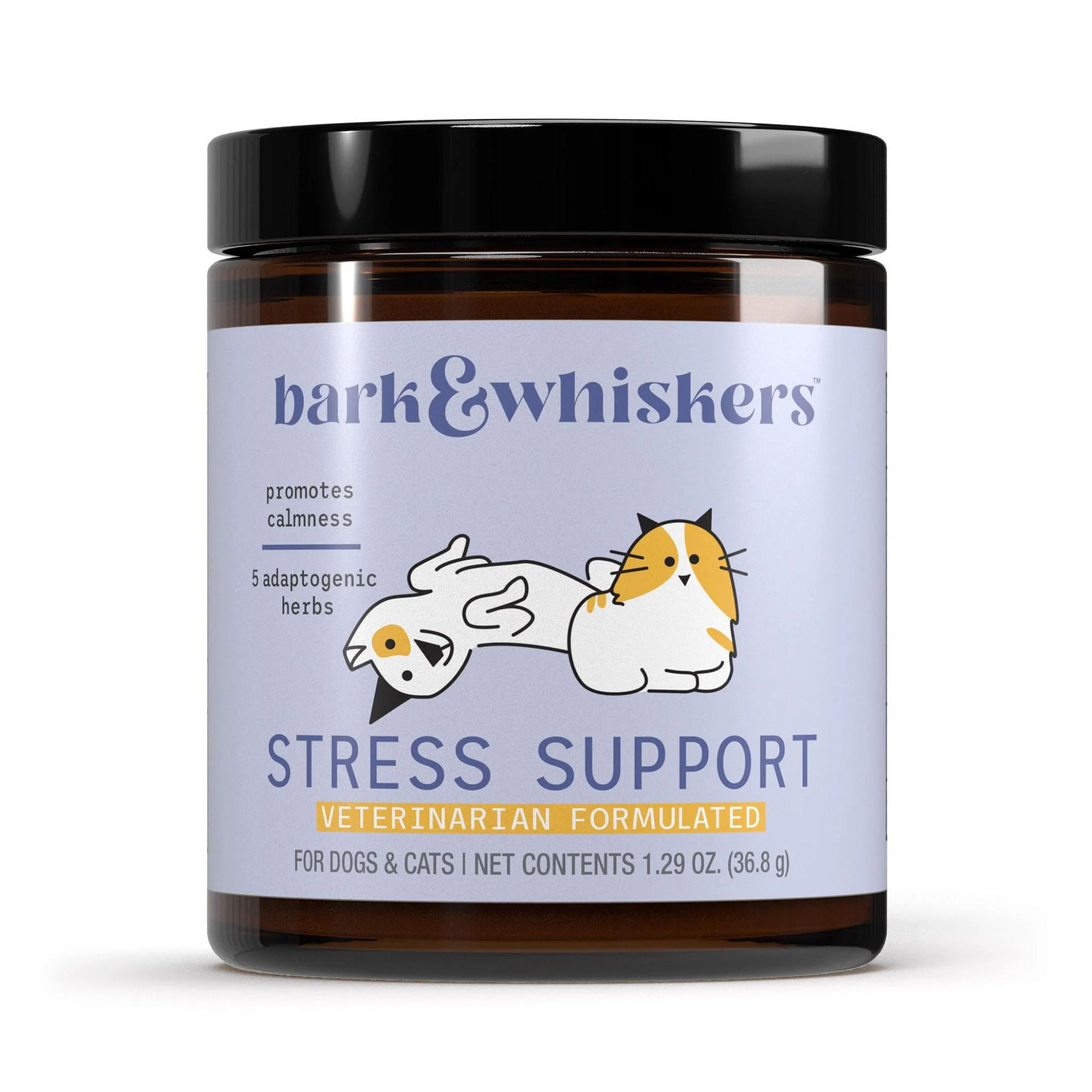 Casual Dr. Mercola Bark Whiskers Stress Support for Dogs Cats — 1.29 oz 5 Adaptogenic Herbs Vet-Formulated Reusable