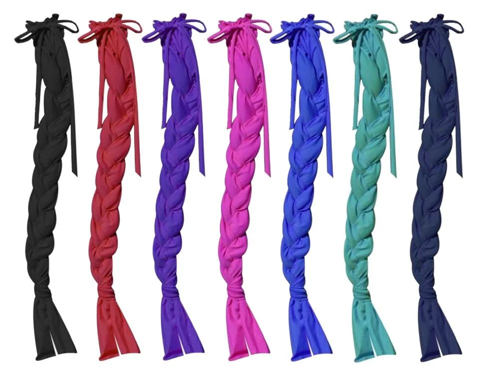 Casual Showman Durable Lycra Braid-In Tail Bag Black - 42 Inch Long 3 Compartments Drawstring Modern