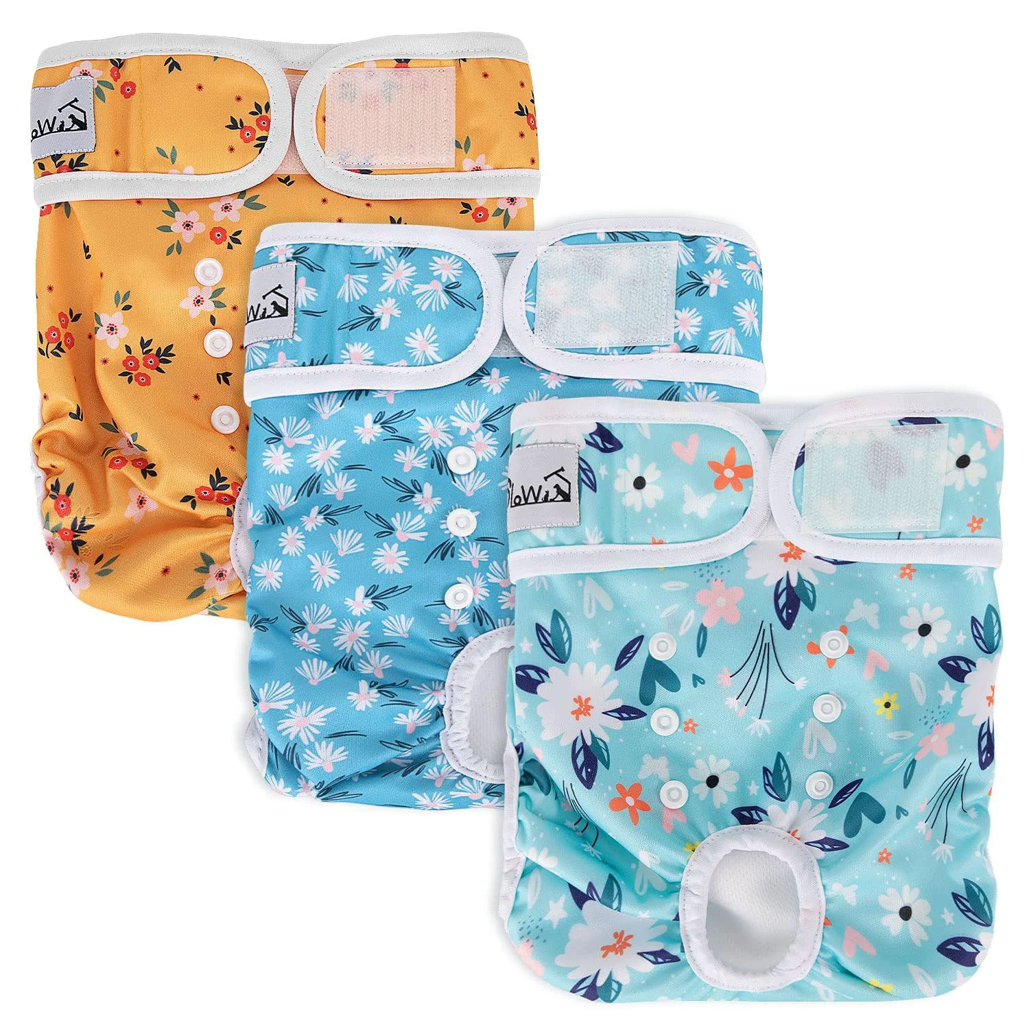 First-Class SlowTon Washable Dog Diapers Female – 3 Pack No Leak Adjustable Fit S Functional