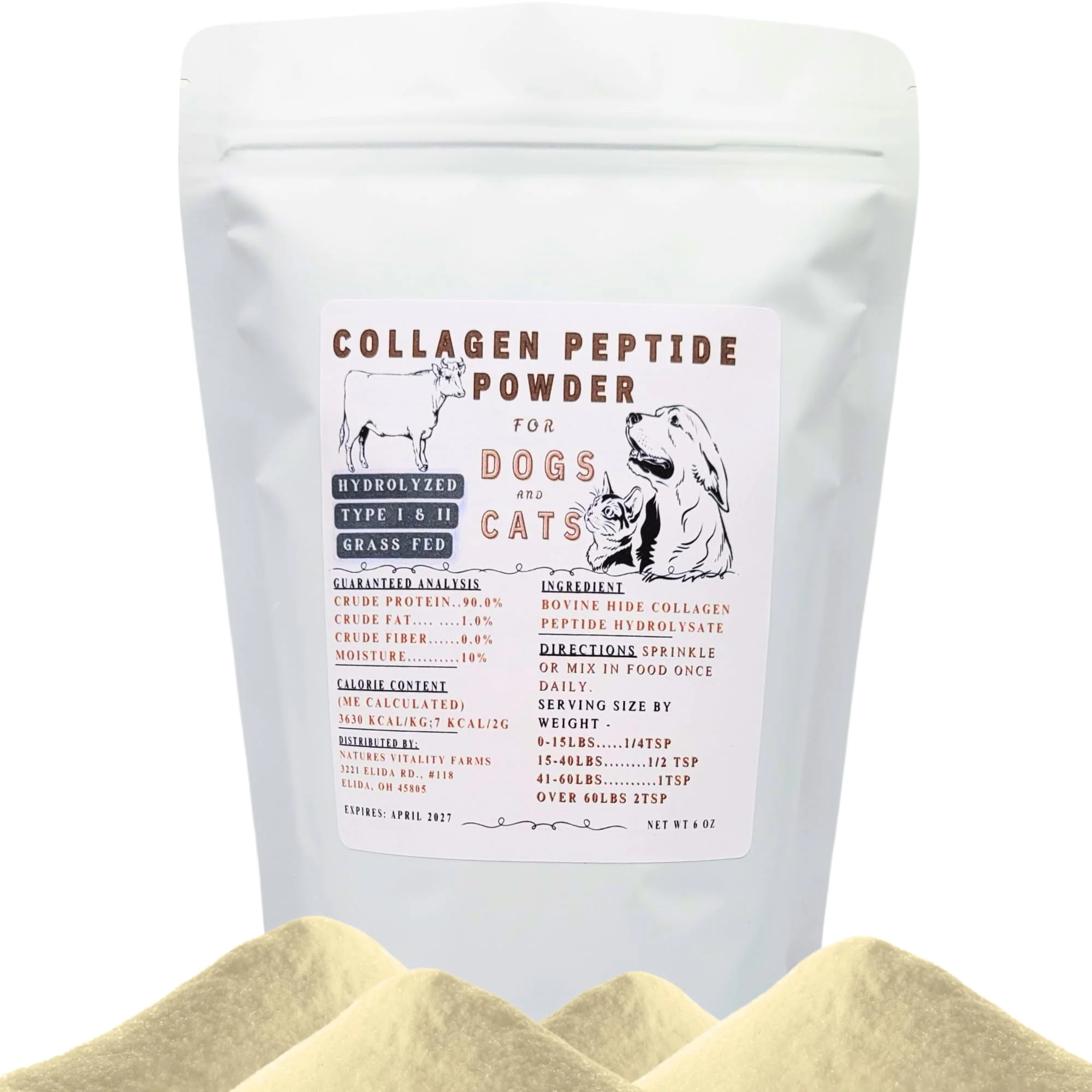 Trusted Nature's Vitality Farms Collagen Powder for Dogs and Cats — Hydrolyzed Beef High-Quality