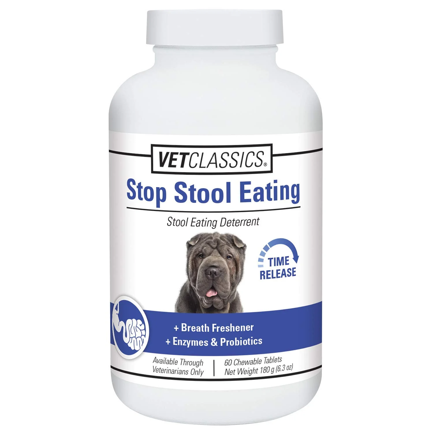 Durable Vet Classics Stop Stool Eating Dog Health Supplement – Probiotics Enzymes with Breath Freshener 60 Chewable Tablets Healthy