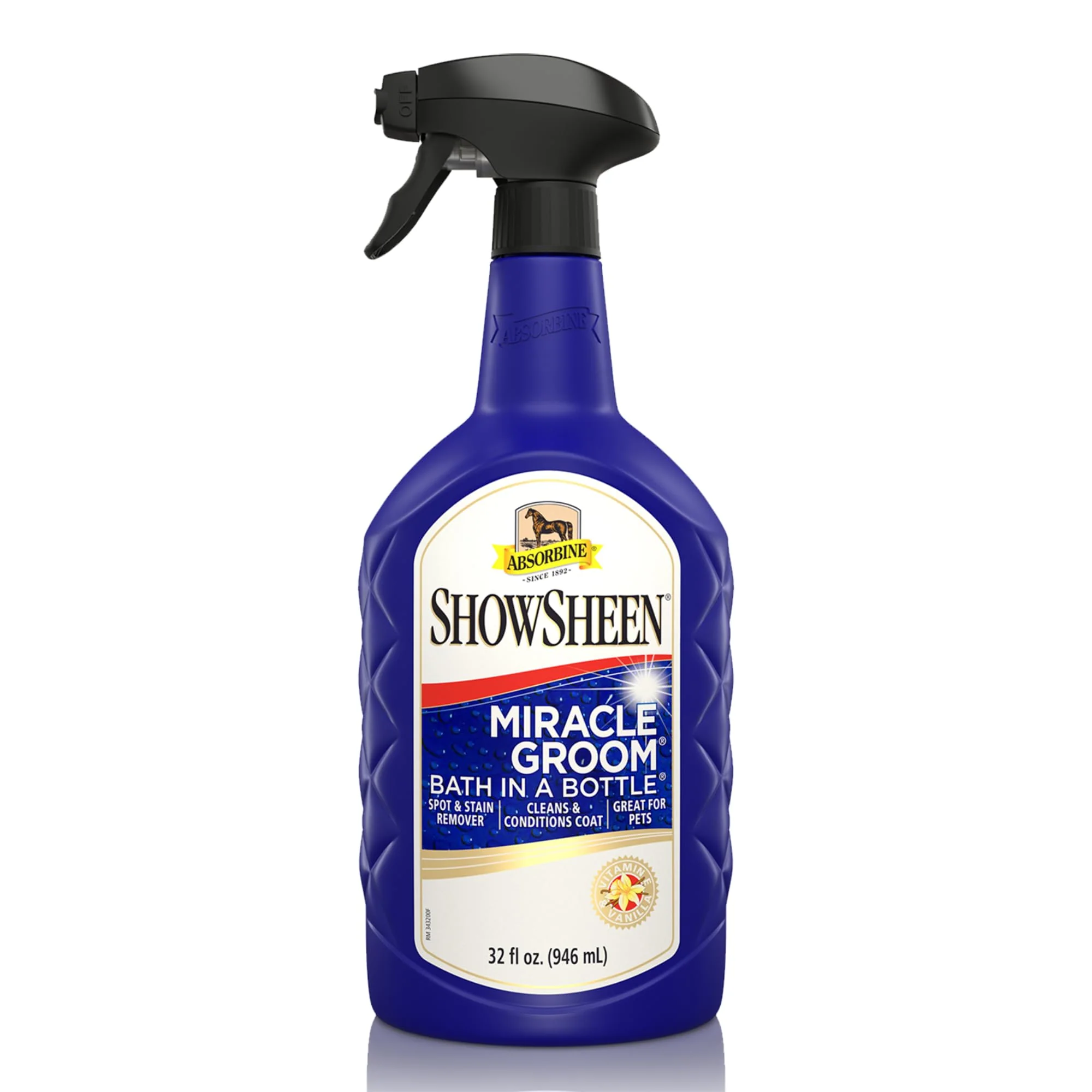 Verified Absorbine ShowSheen Groom Waterless Shampoo 32oz – 5-in-1 Coat Care Elite