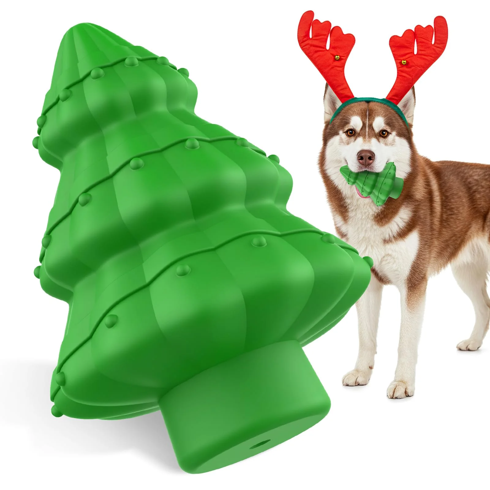 Easy-to-Use Jewyow Christmas Tree Dog Toy – Durable Chew Toy for Aggressive Chewers Detailed