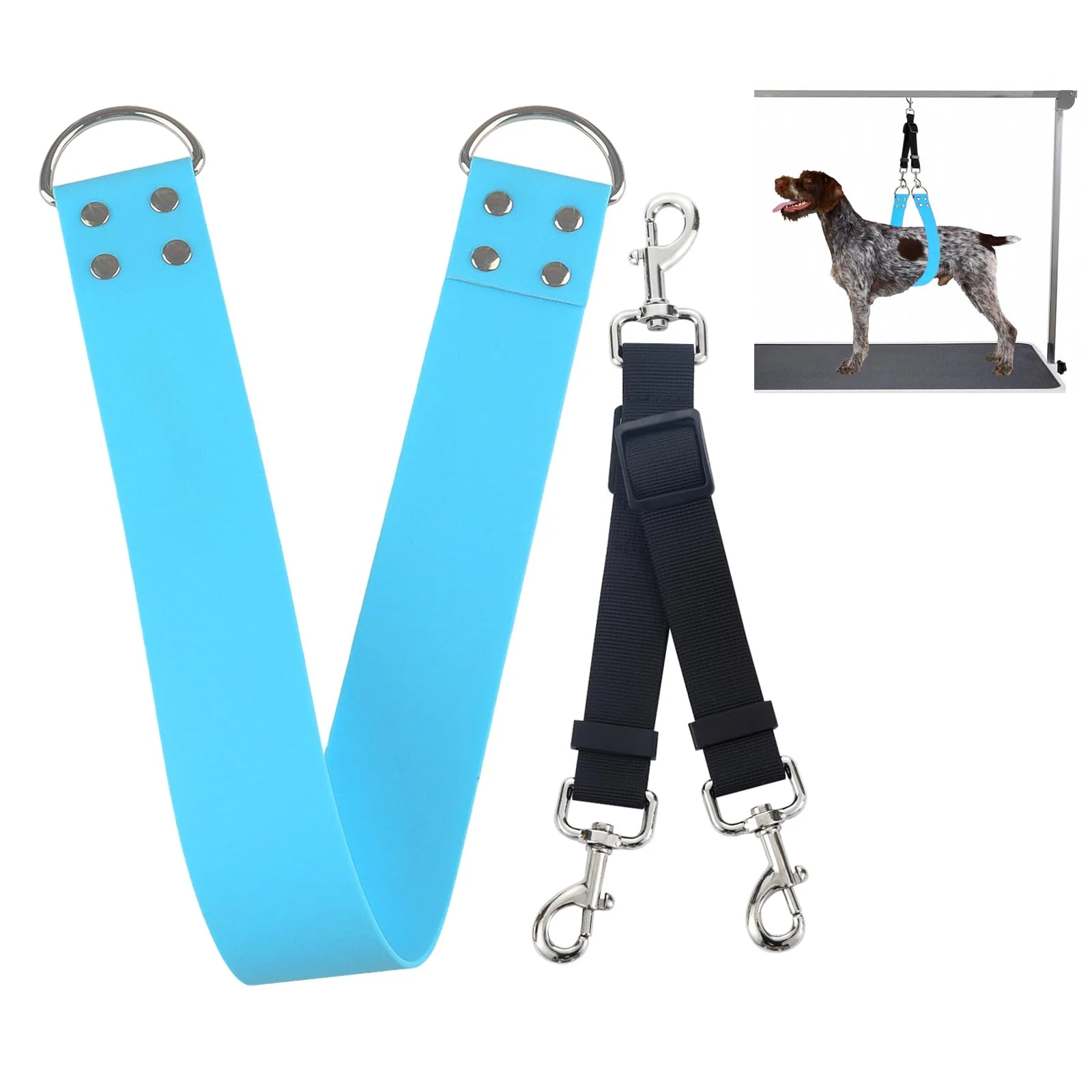 Traditional DISCPETSEC Pet Dog Grooming Belly Straps – 2-Inch Sky Blue Waterproof Belly Band for Grooming Bathing First-Class