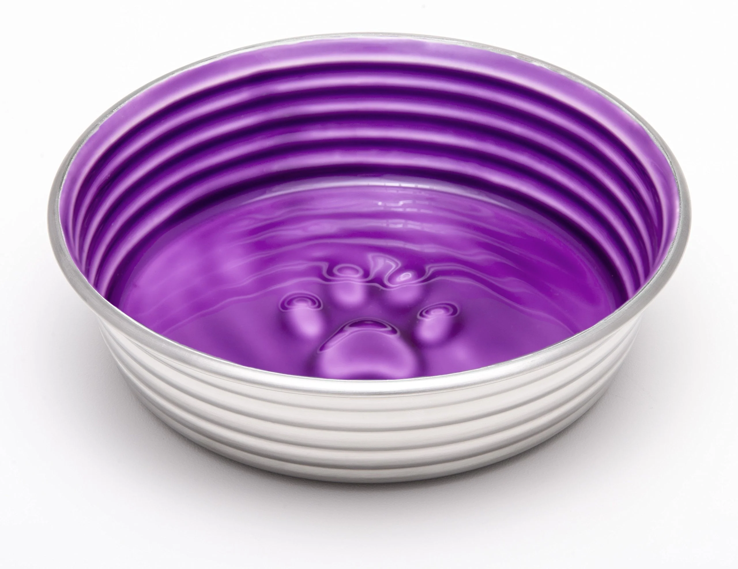 Artisan Loving Pets Le BOL Lilac Enamel-Ceramic Dog Bowl No Skid No Tip Spill-Proof Large Contemporary