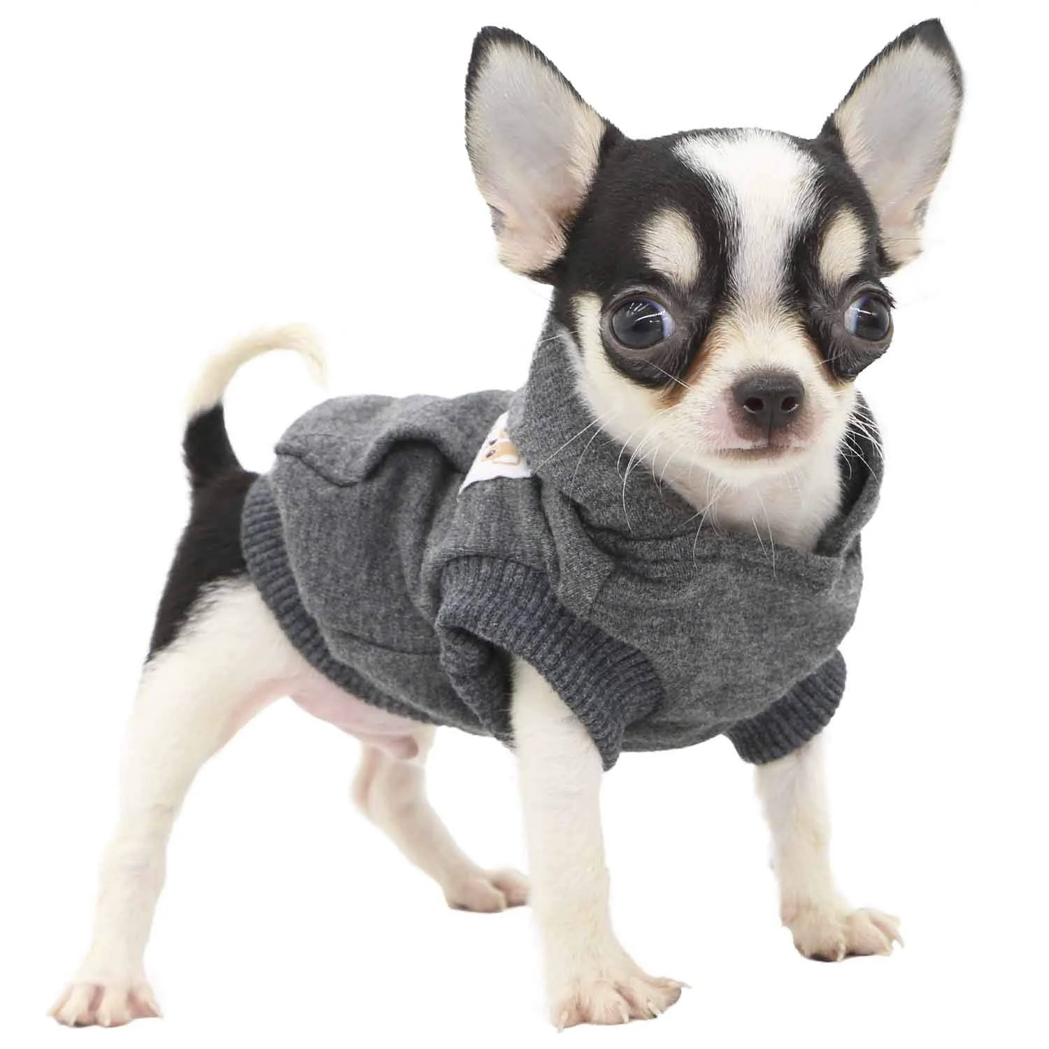 Breathable LOPHIPETS Small Dog Cotton Hoodie Sweatshirt - Charcoal XS Chihuahua Yorkie Refined