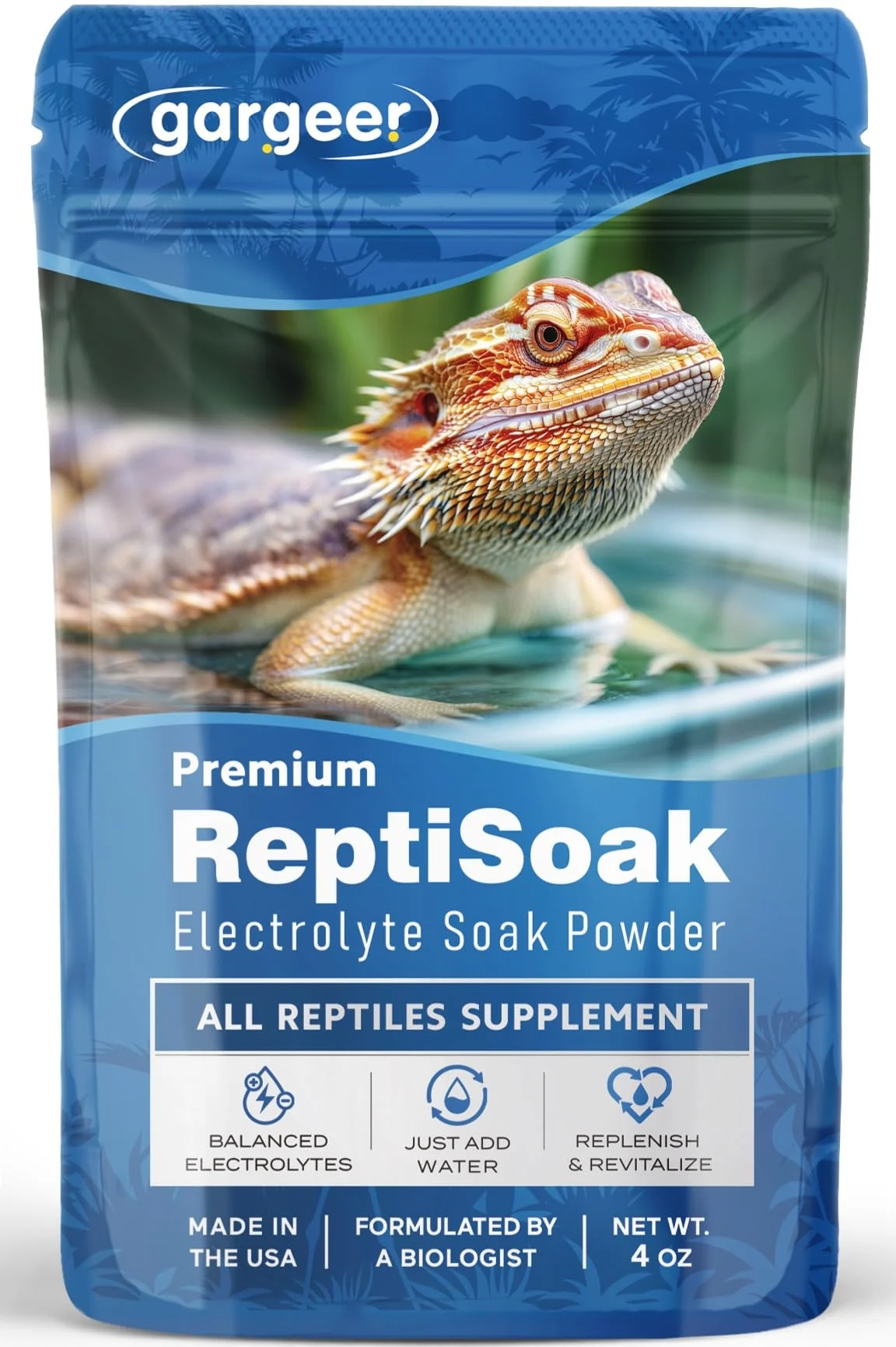 Eco-Friendly Gargeer ReptiSoak Electrolytes Soak for Reptiles Hydration Recovery Bath Trendy