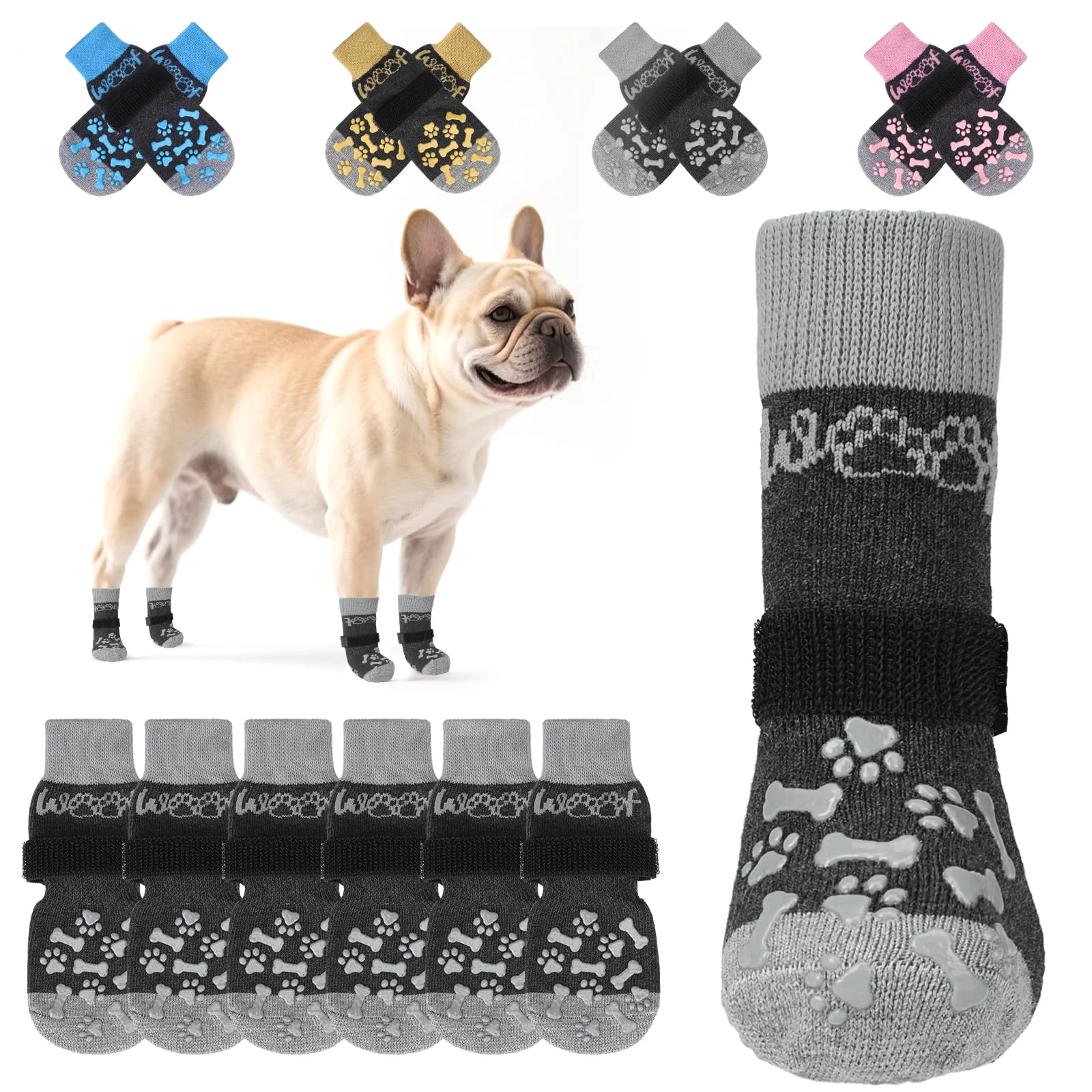 Sophisticated KOOLTAIL Anti-Slip Dog Socks for Licking Slipping Prevention – Adjustable XL Pet Boots with Double-Sided Grip Exceptional