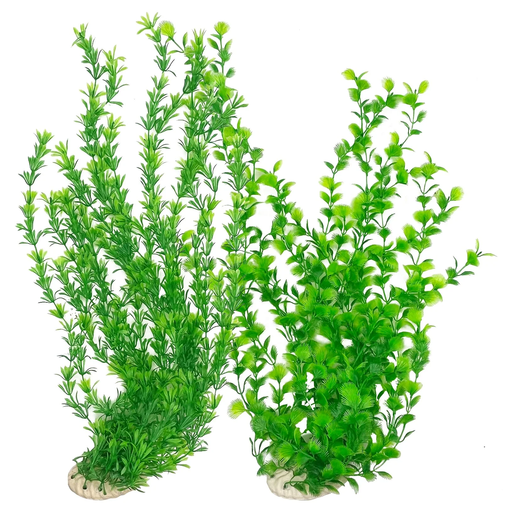 Contemporary Hamiledyi 23 Inches Tall Aquarium Plastic Plants - 2 Pack Safe Lifelike Green Grass Clusters for Freshwater Saltwater Tanks High-End