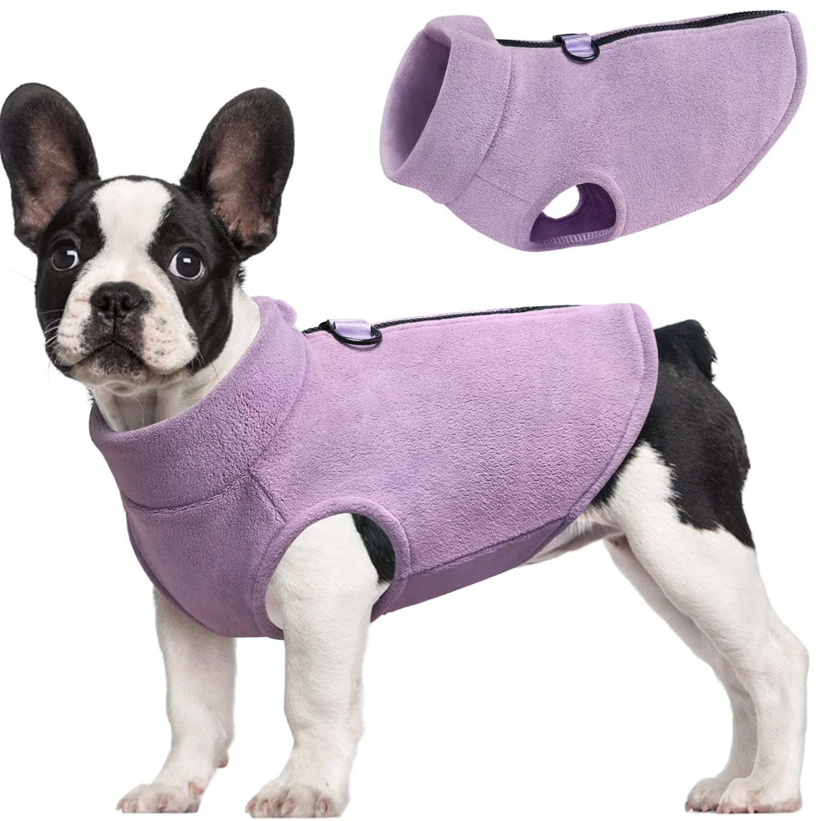 Efficient Idepet Dog Fleece Vest Sweater with Double D-Rings Zip-Up Winter Coat for Small Medium Dogs Quality
