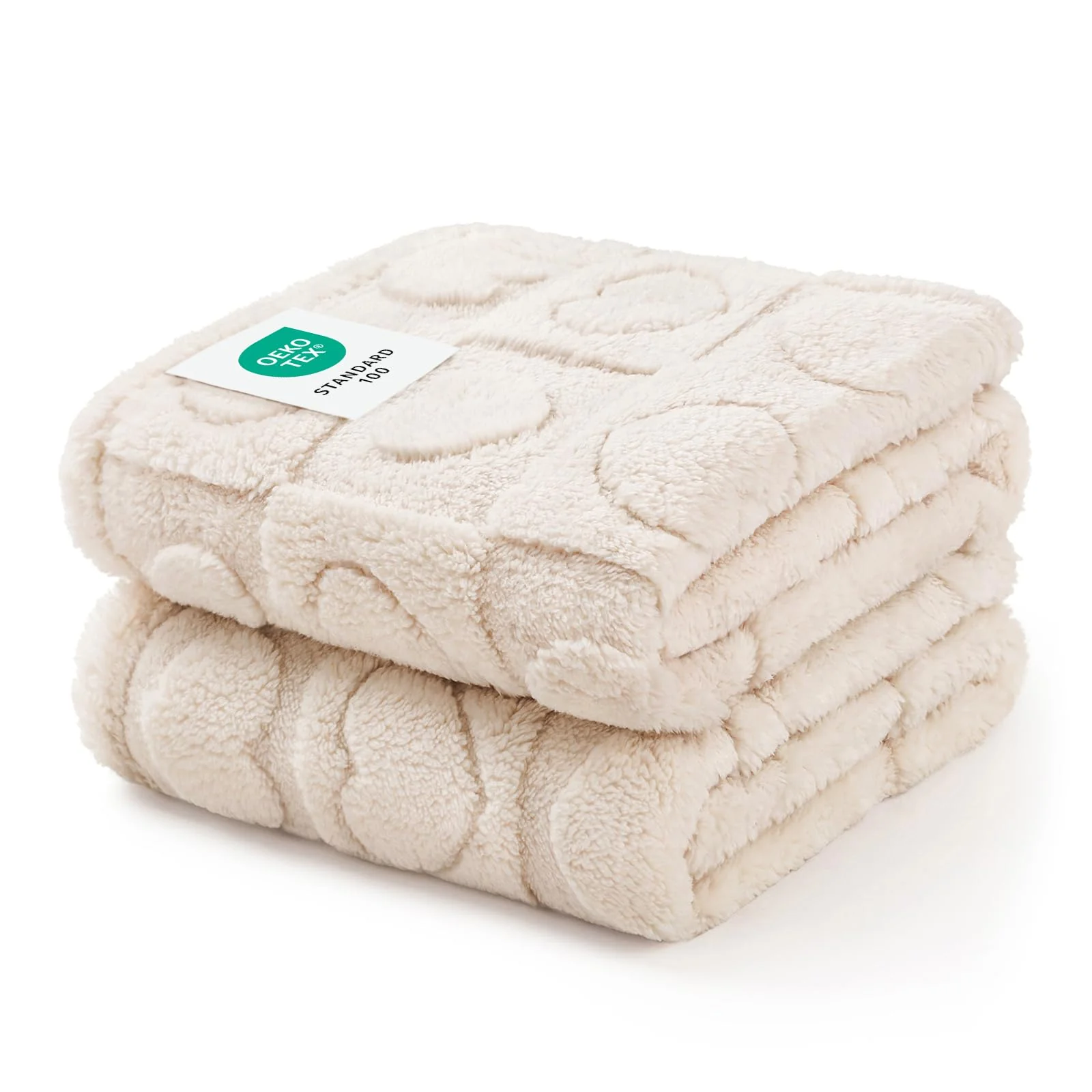 Official Luciphia 1 Pack 2 Small Dog Blankets — Soft Fluffy Fleece 300GSM Washable 30x20 Beige World-Class